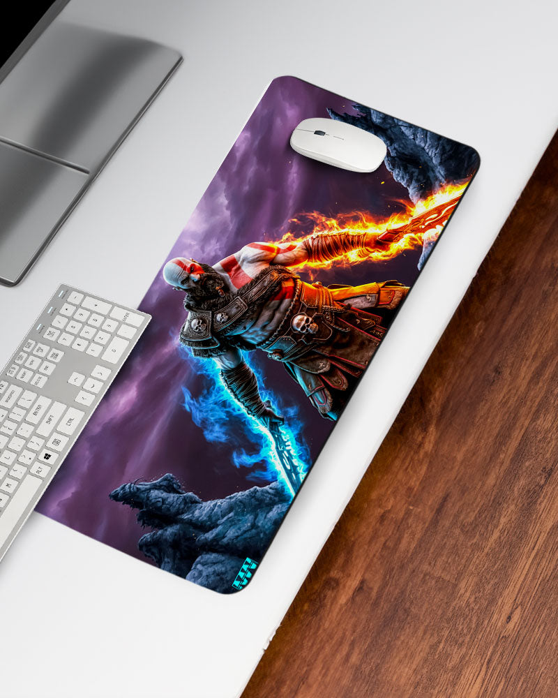 Inferno Clash Dual-Blade Warrior Deskmat