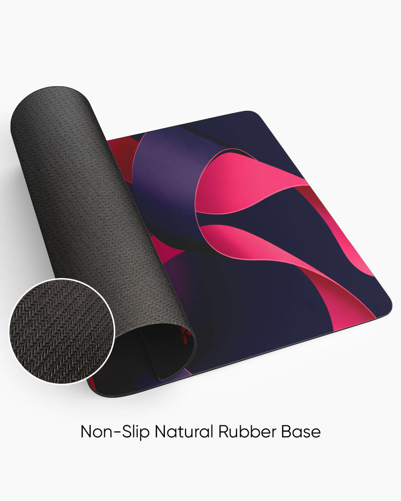 Interwoven Elegance in Red and Violet Deskmat