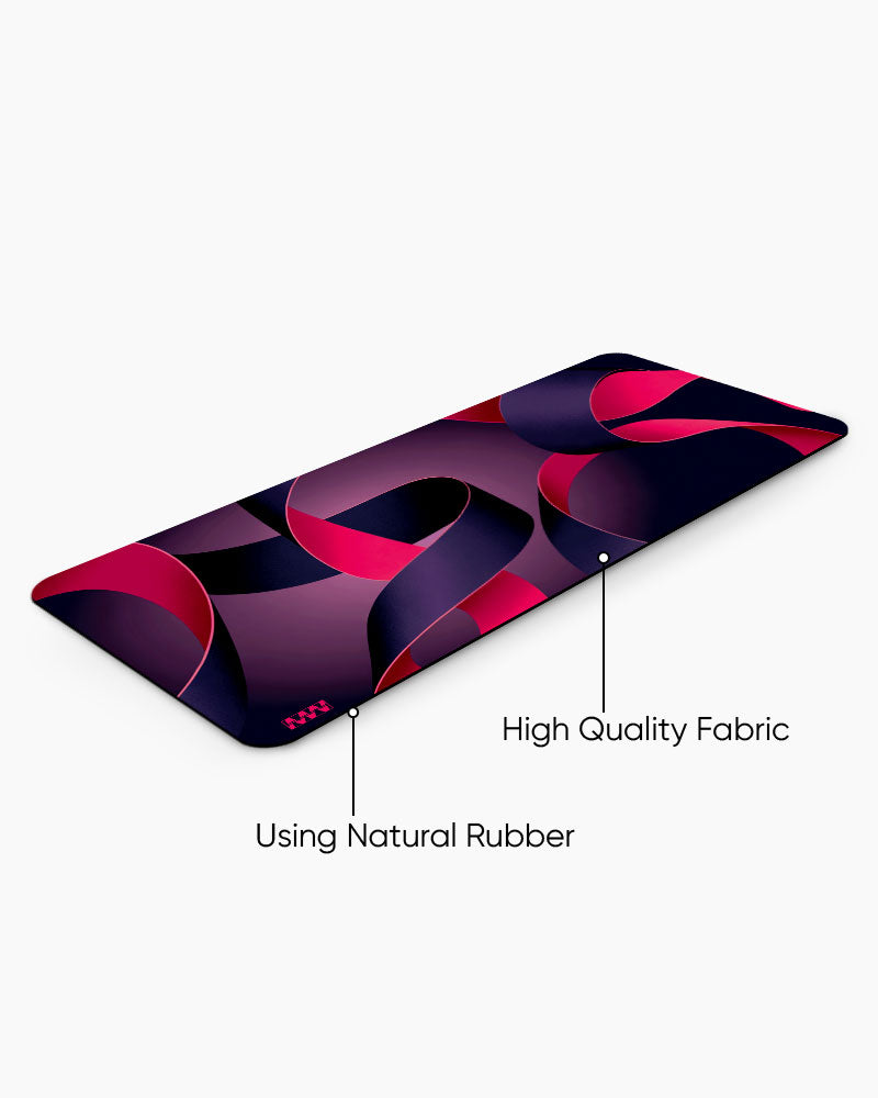 Interwoven Elegance in Red and Violet Deskmat