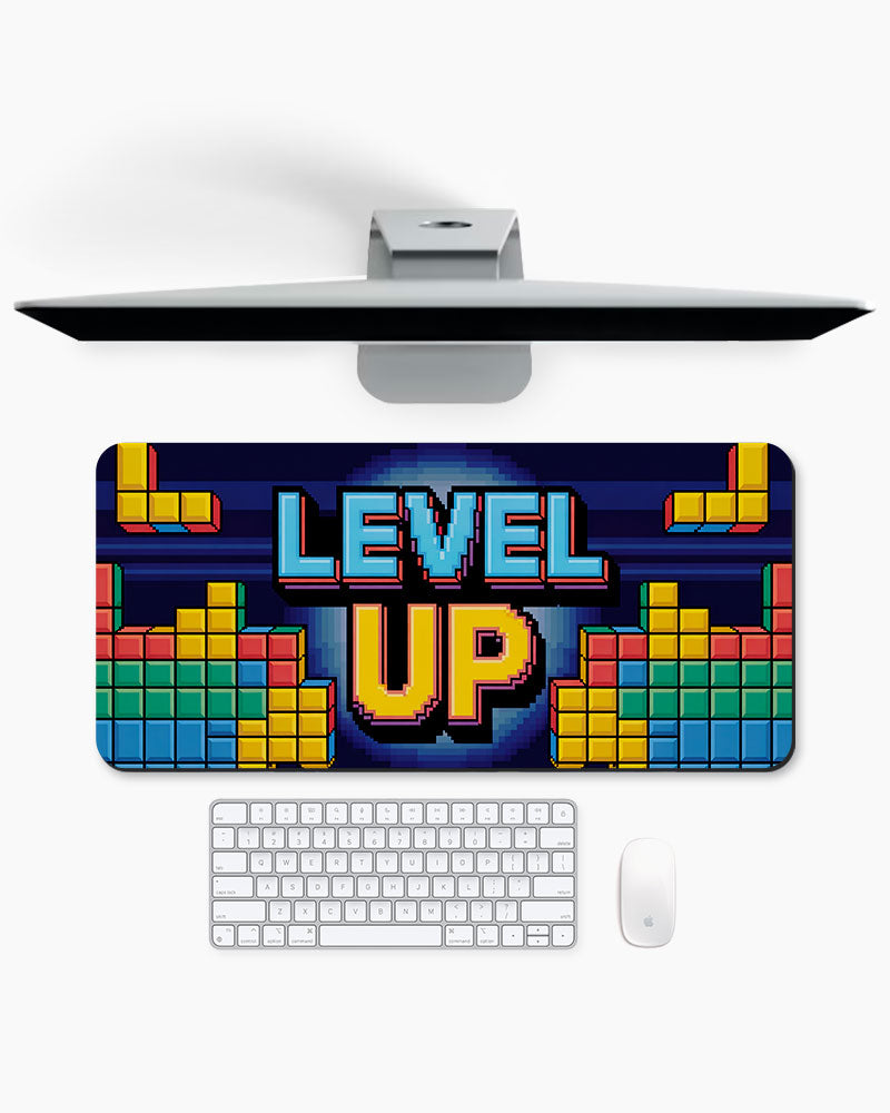 Level Up Retro Pixel Gaming Desk Mat
