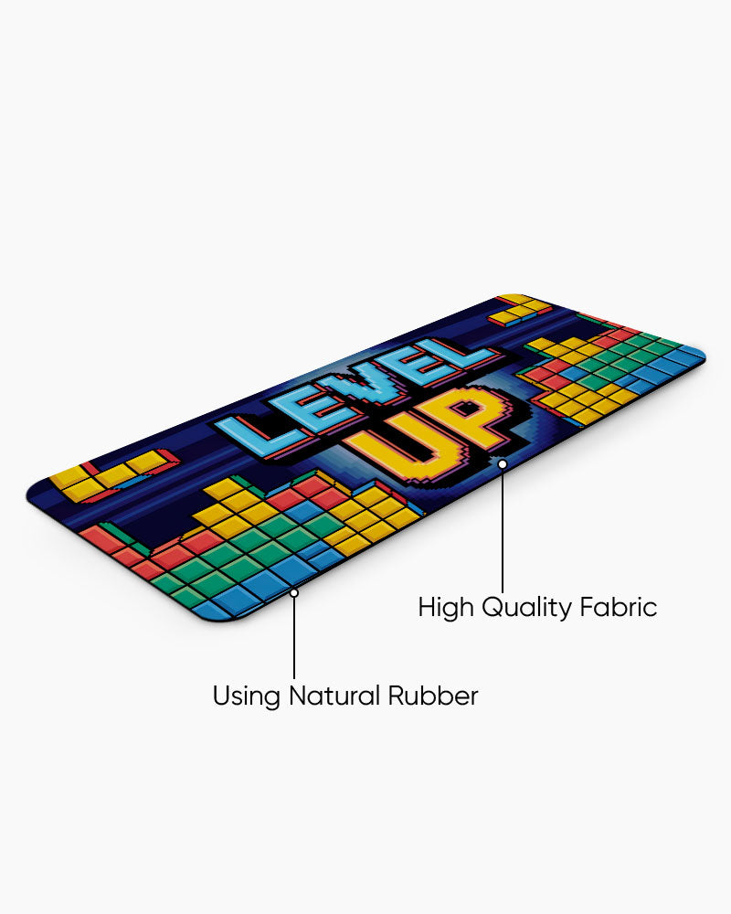 Level Up Retro Pixel Gaming Desk Mat