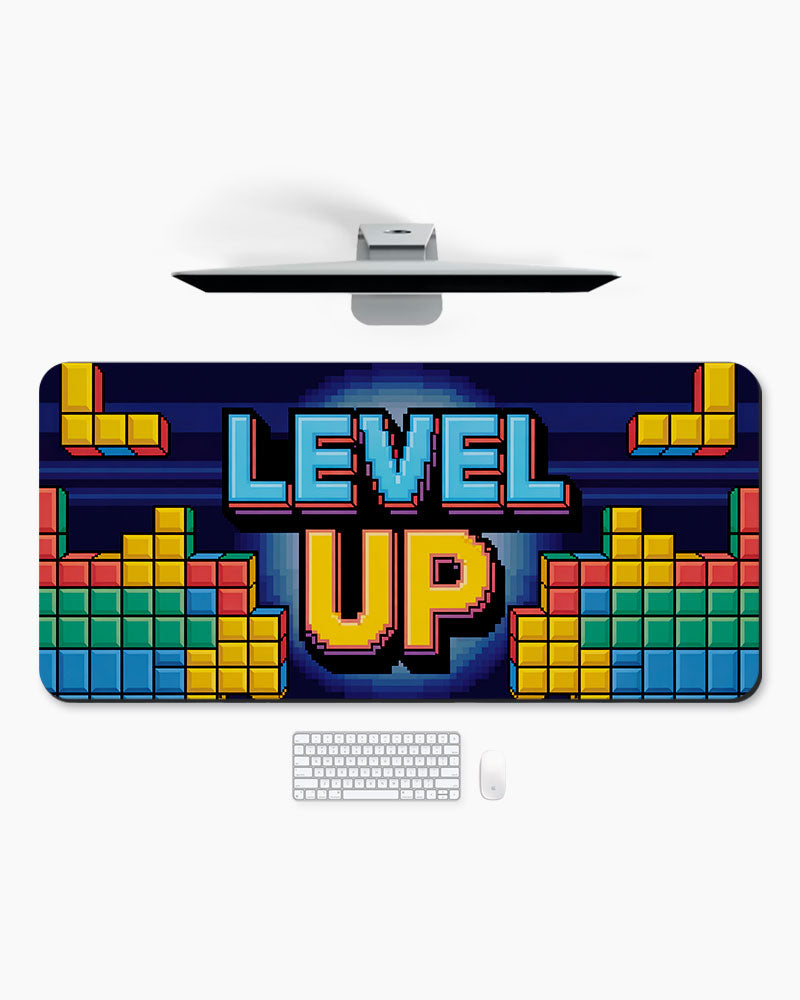 Level Up Retro Pixel Gaming Desk Mat