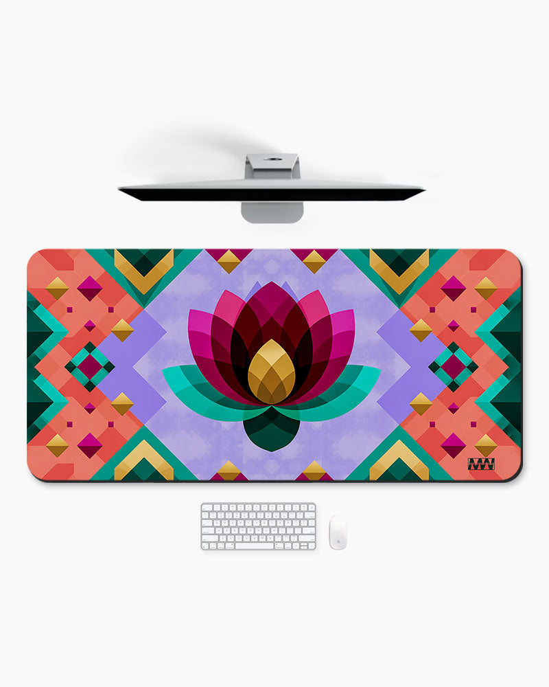 Lotus Radiance Geometry in Bloom Deskmat