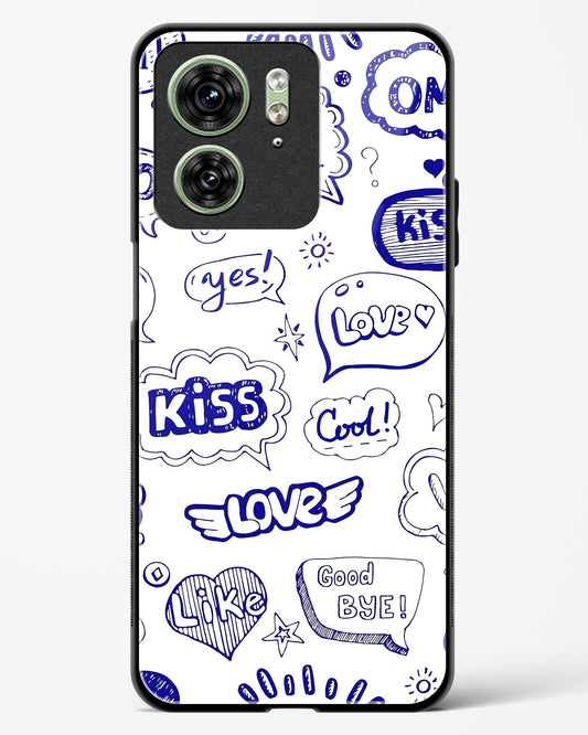 Love Doodle Charm Glass Phone Case-Motorola Edge 40