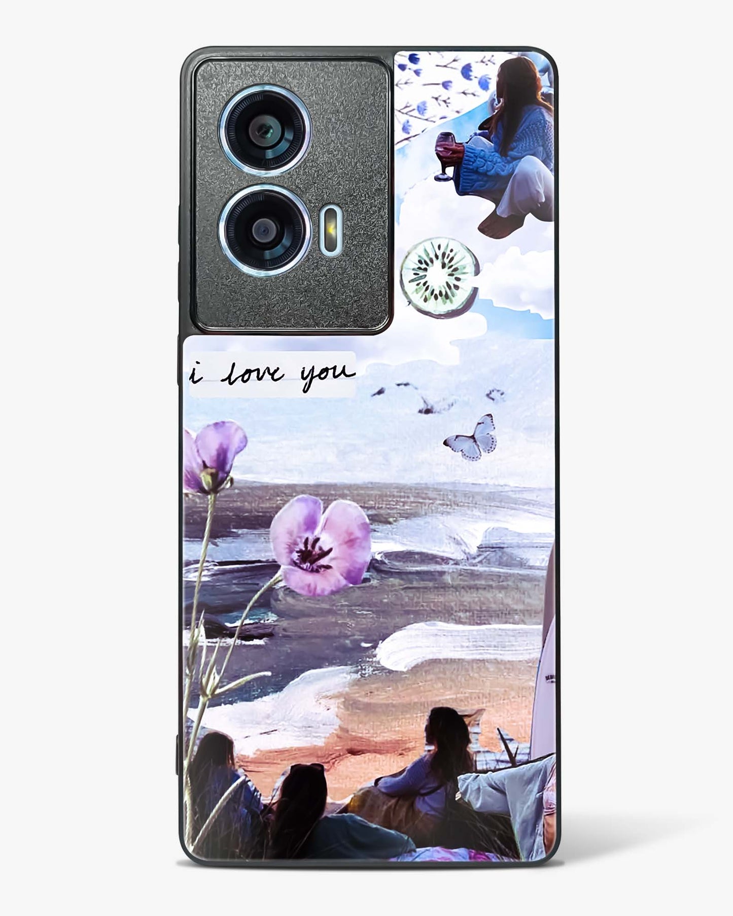 Lovely Beach Day Glass Phone Case-Motorola Edge 50 Fusion