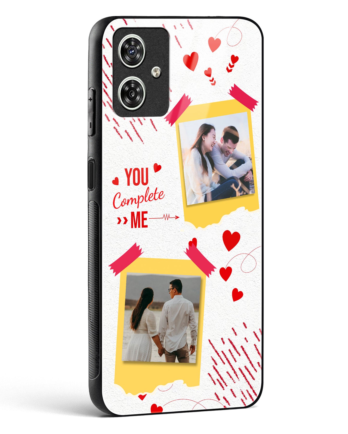 Lovers Custom Photos Glass Phone Case-Moto G54 5G