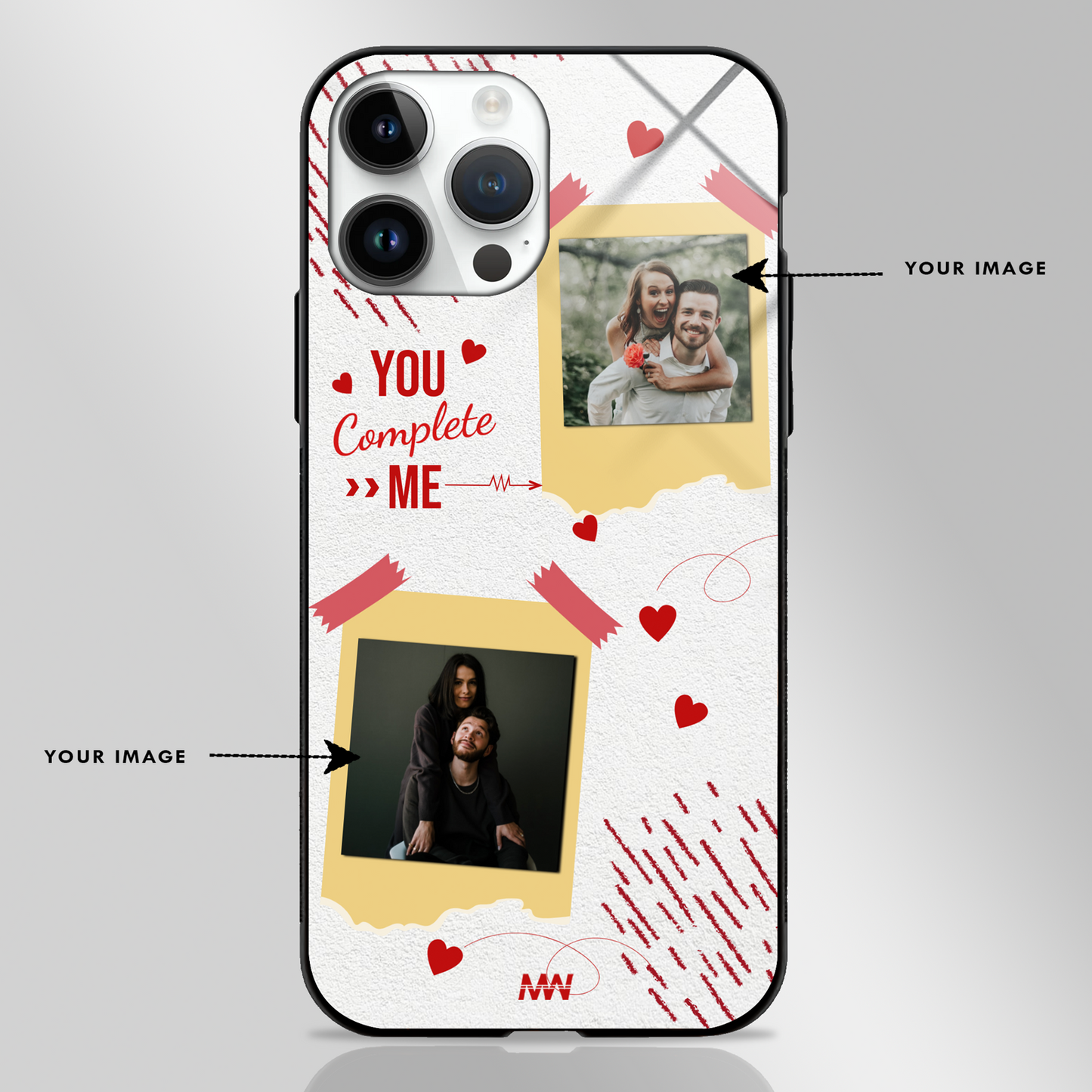 Lovers Special Custom Photos GLASS CASE - - MW Stuffs -