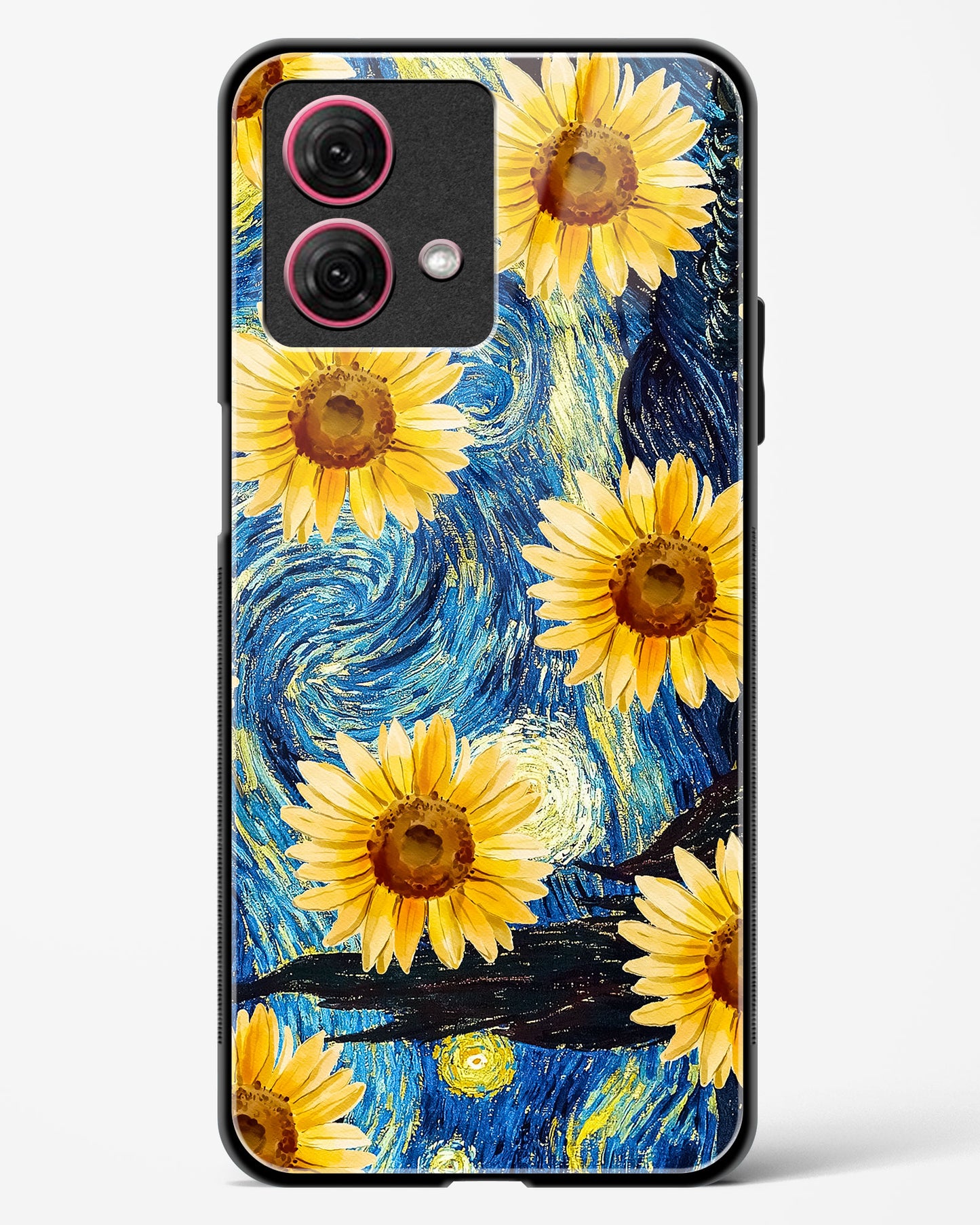 Luminous Sunflower Art Glass Phone Case-Moto G84 5G