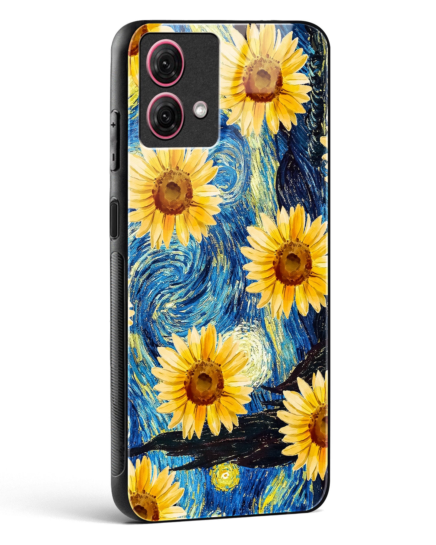 Luminous Sunflower Art Glass Phone Case-Moto G84 5G