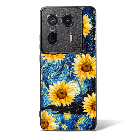 Luminous Sunflower Art Glass Phone Case-Motorola Edge 50 Ultra