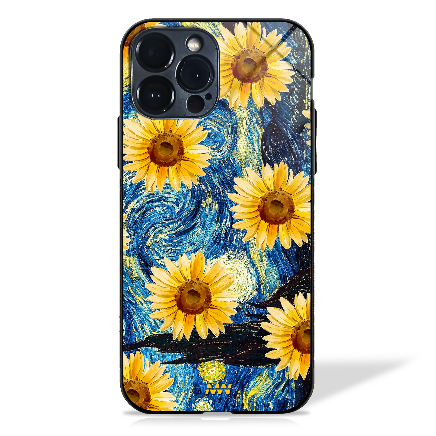 Luminous Sunflower Van Gogh's-Inspired Glass Case - - MW Stuffs -