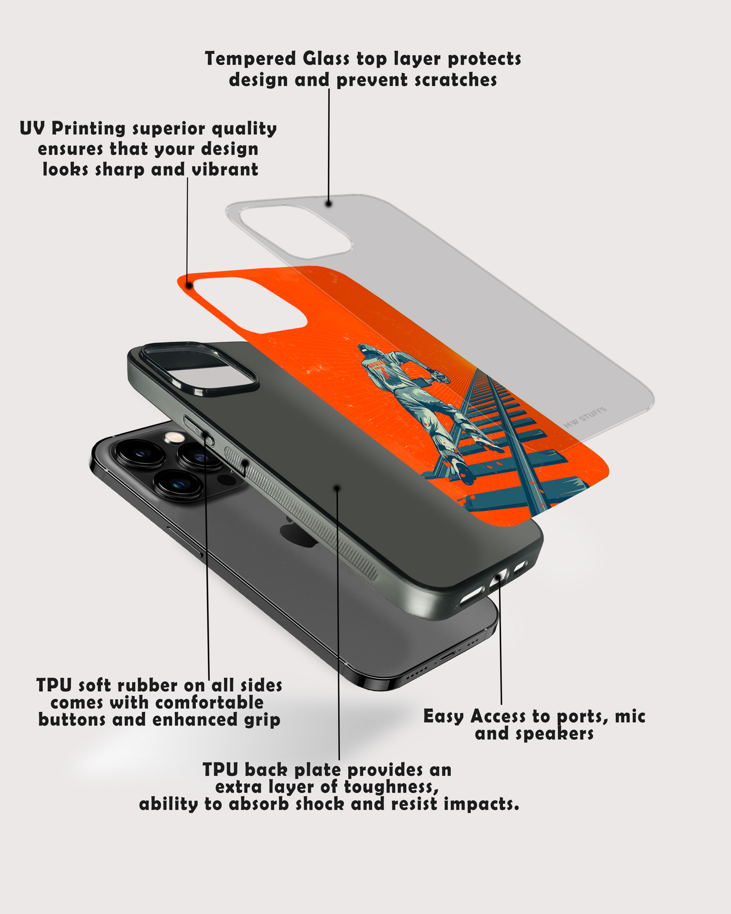 MS Dhoni Graffiti Glass Case - - MW Stuffs -