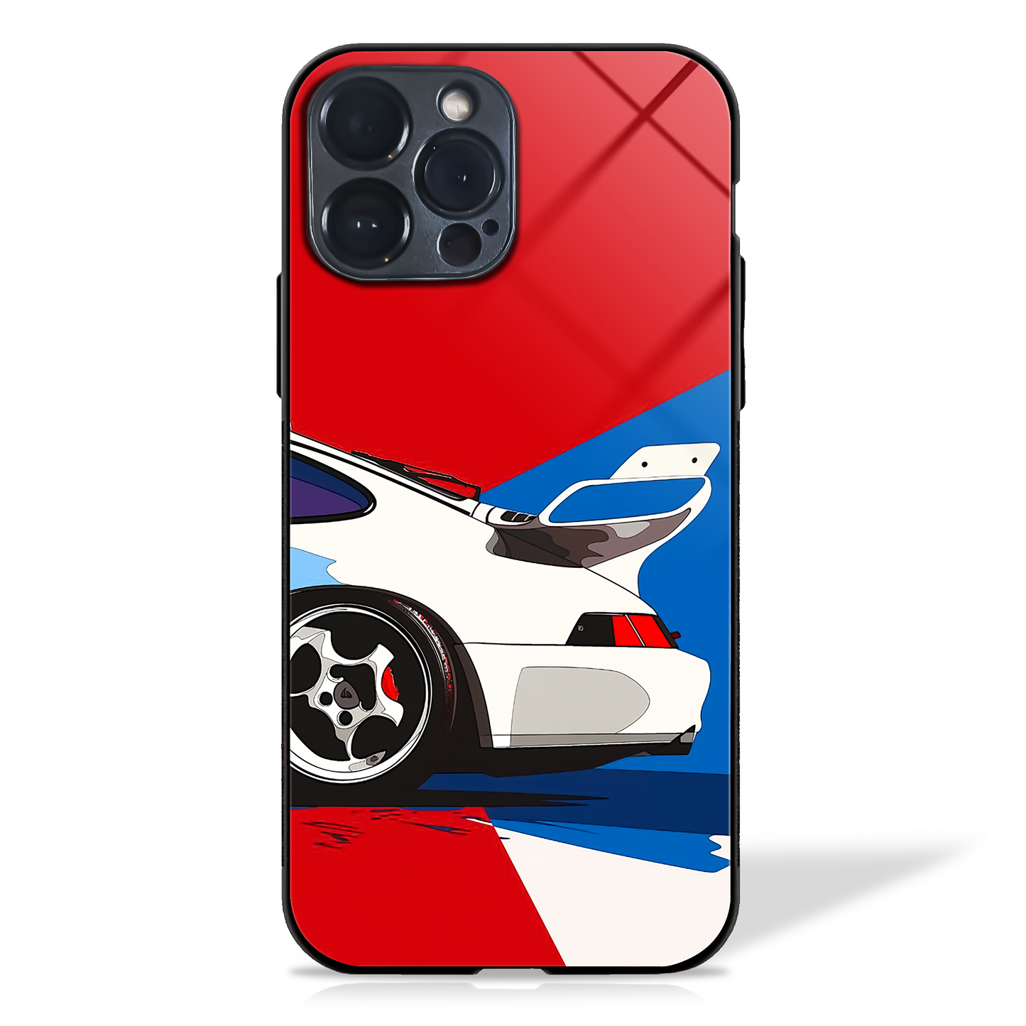 Racing Car Abstract Glass Case