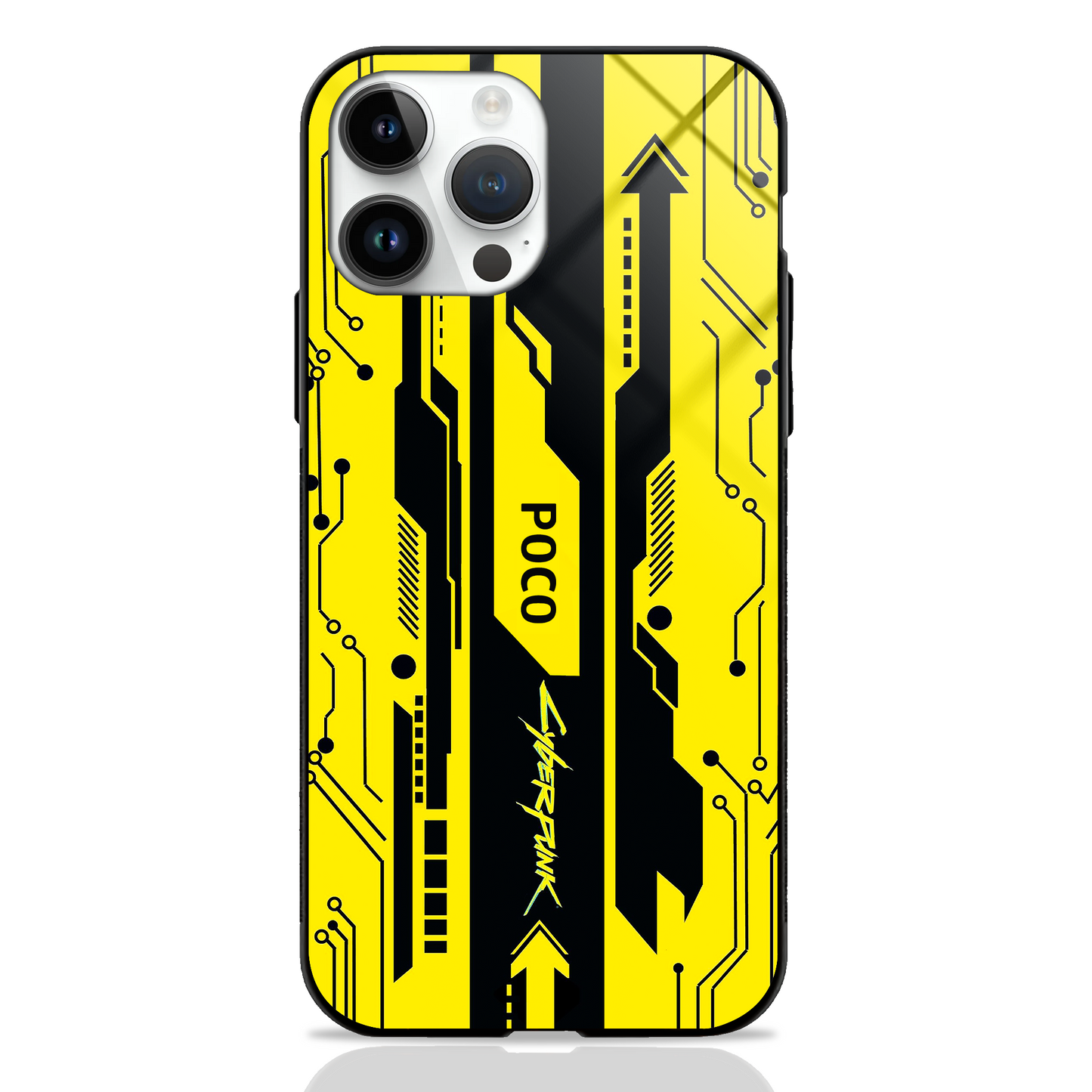 Gaming Abstract Theme GLASS CASES (Yellow, Black, Red & White)