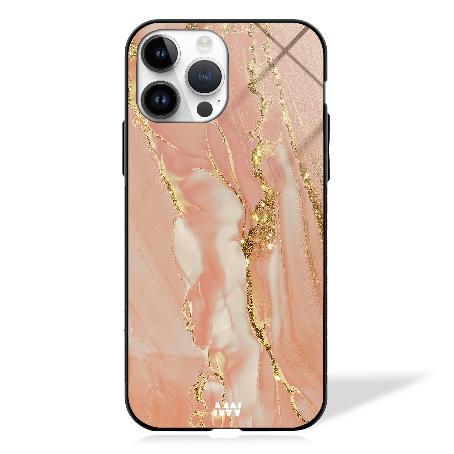 Blush Aura Marble Design Glass Case