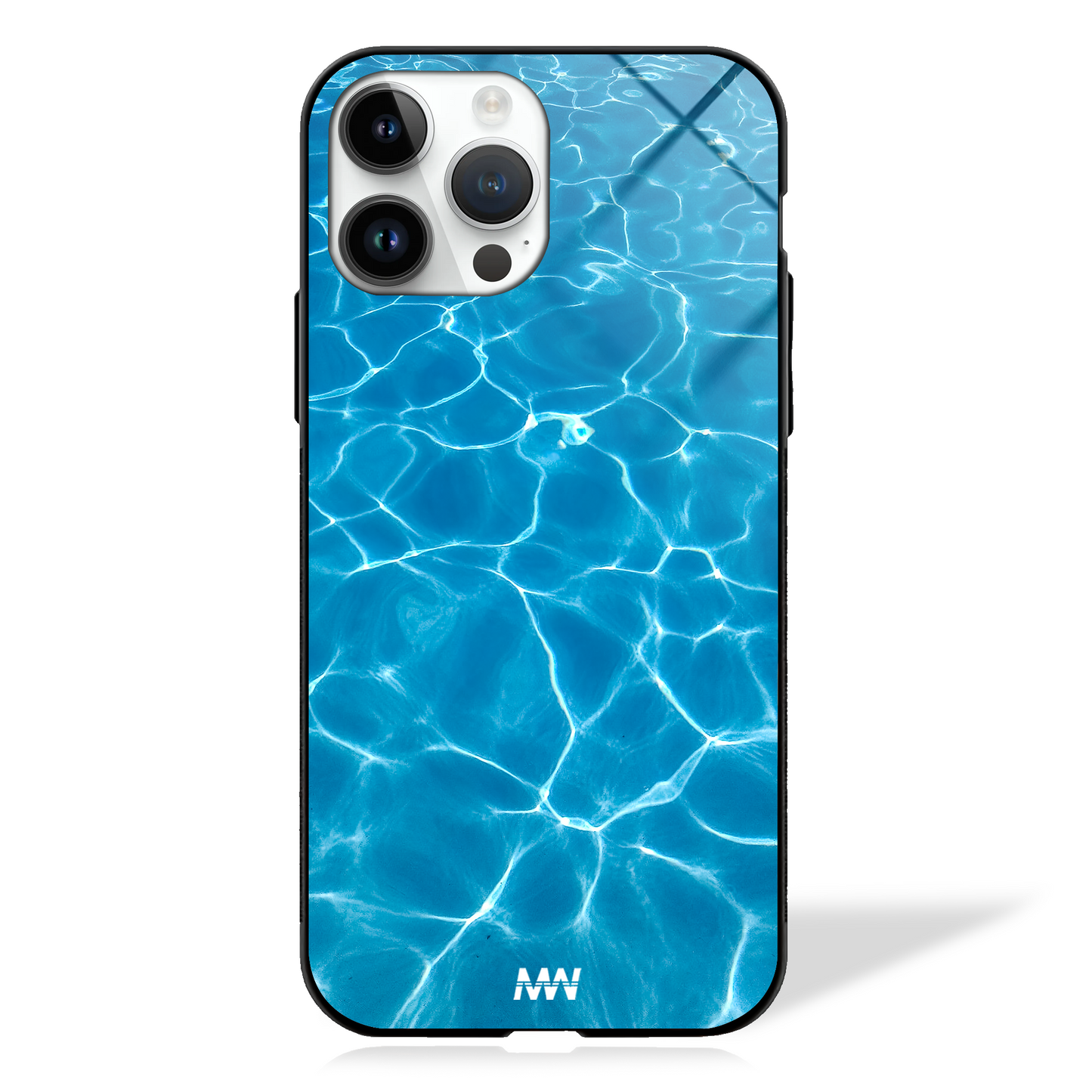 Aqua Ripple Marble Design Glass Case