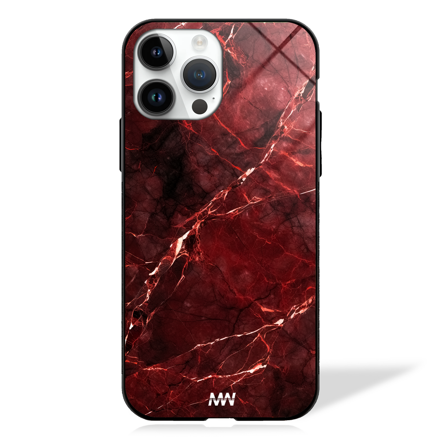 Red Reverence Marble Design Glass Case