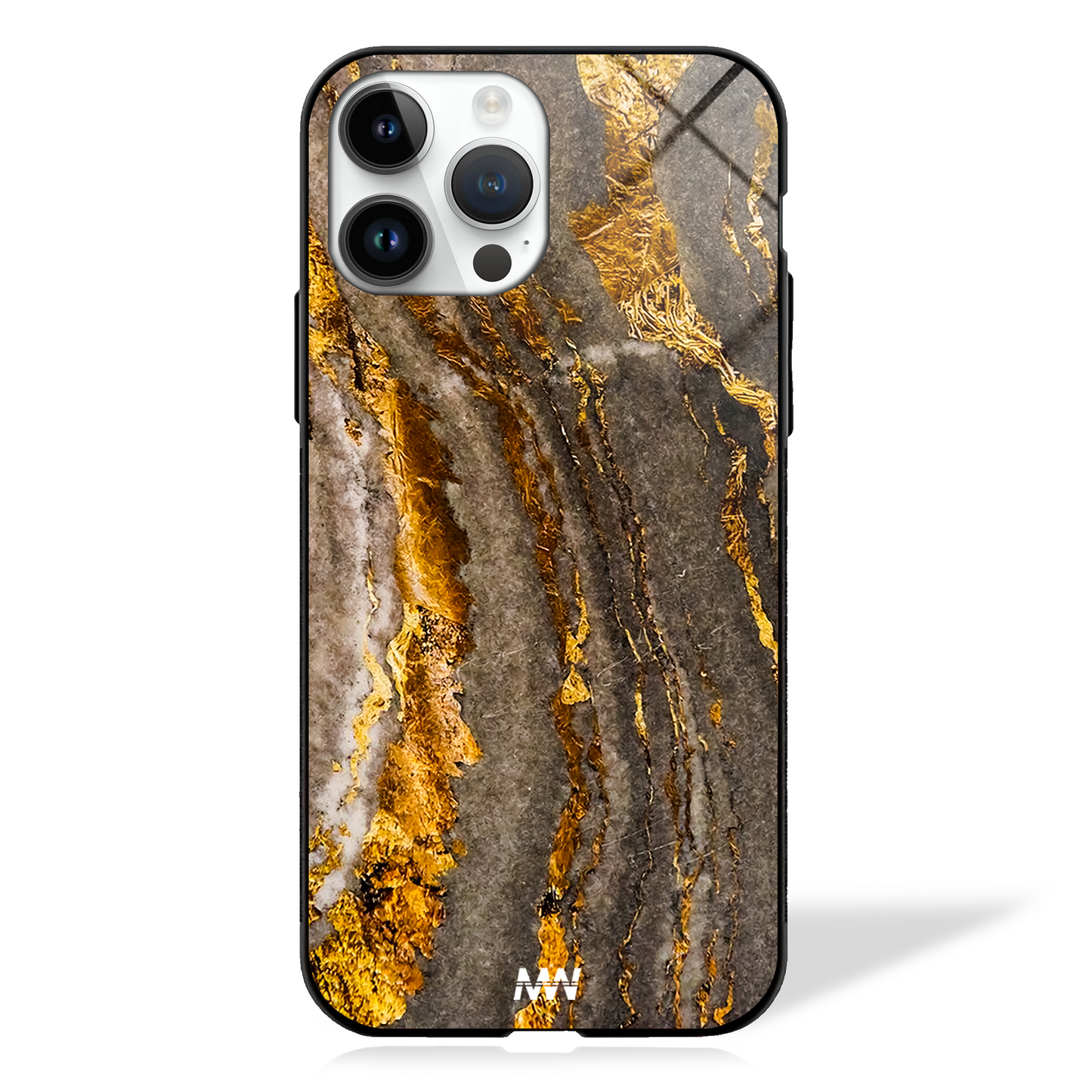 Golden Faultline Marble Glass Case