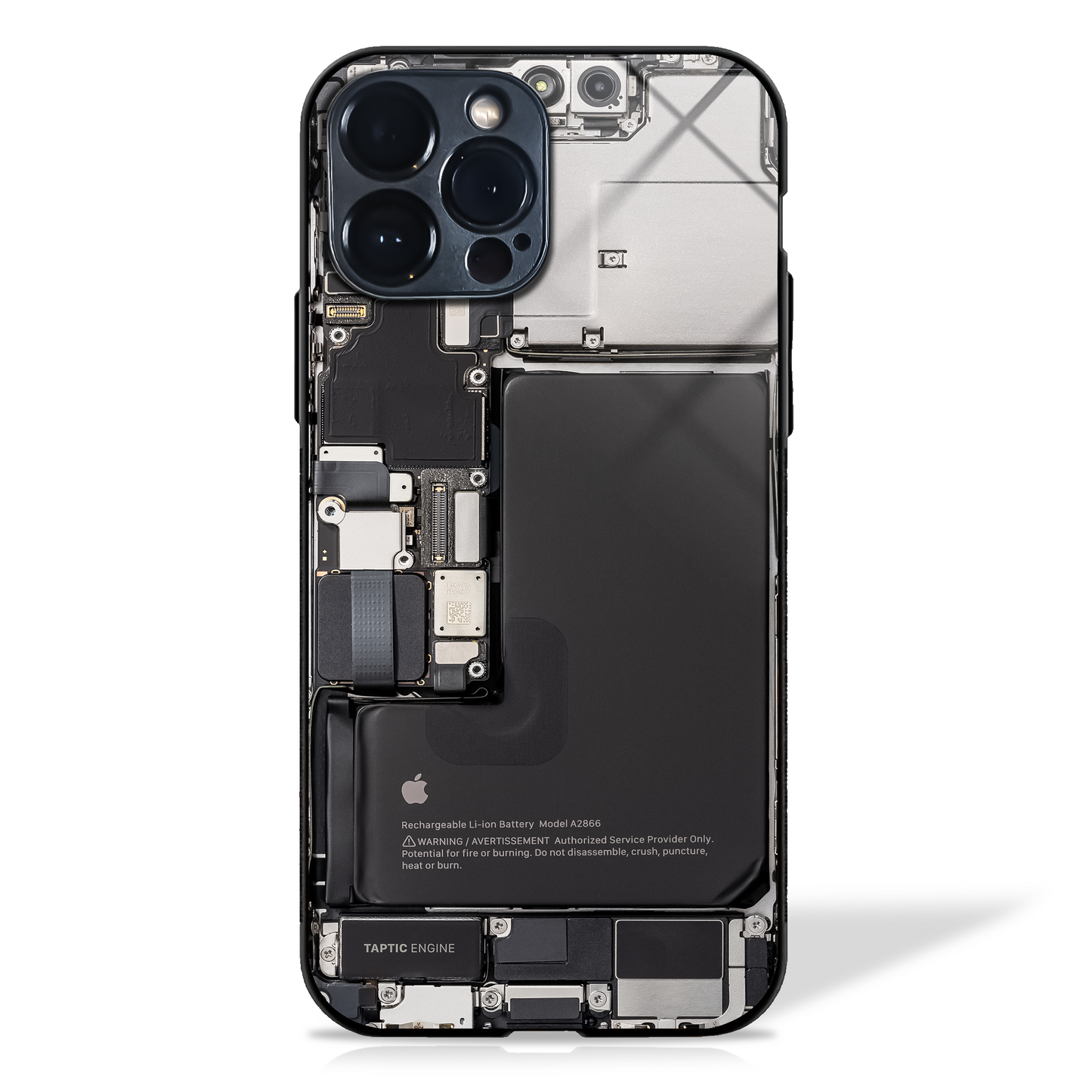 Phone Graph X-ray Internal Components Glass Case