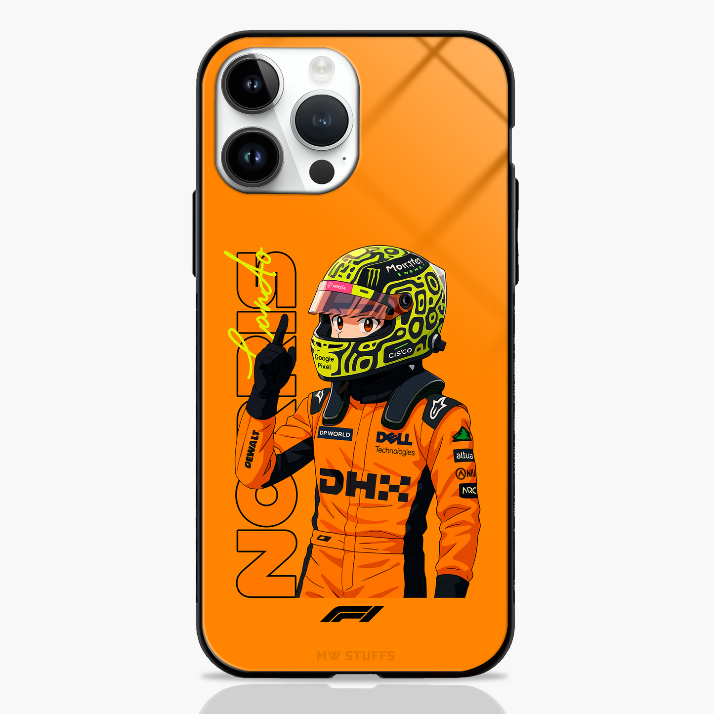 Neon Drift Lando Norris Signature Pose Glass Case