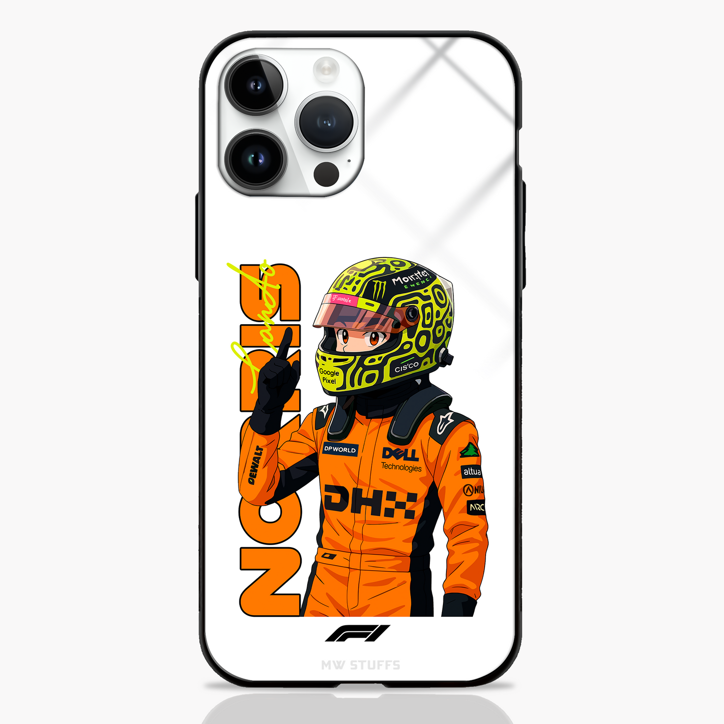 Neon Drift Lando Norris Signature Pose Glass Case