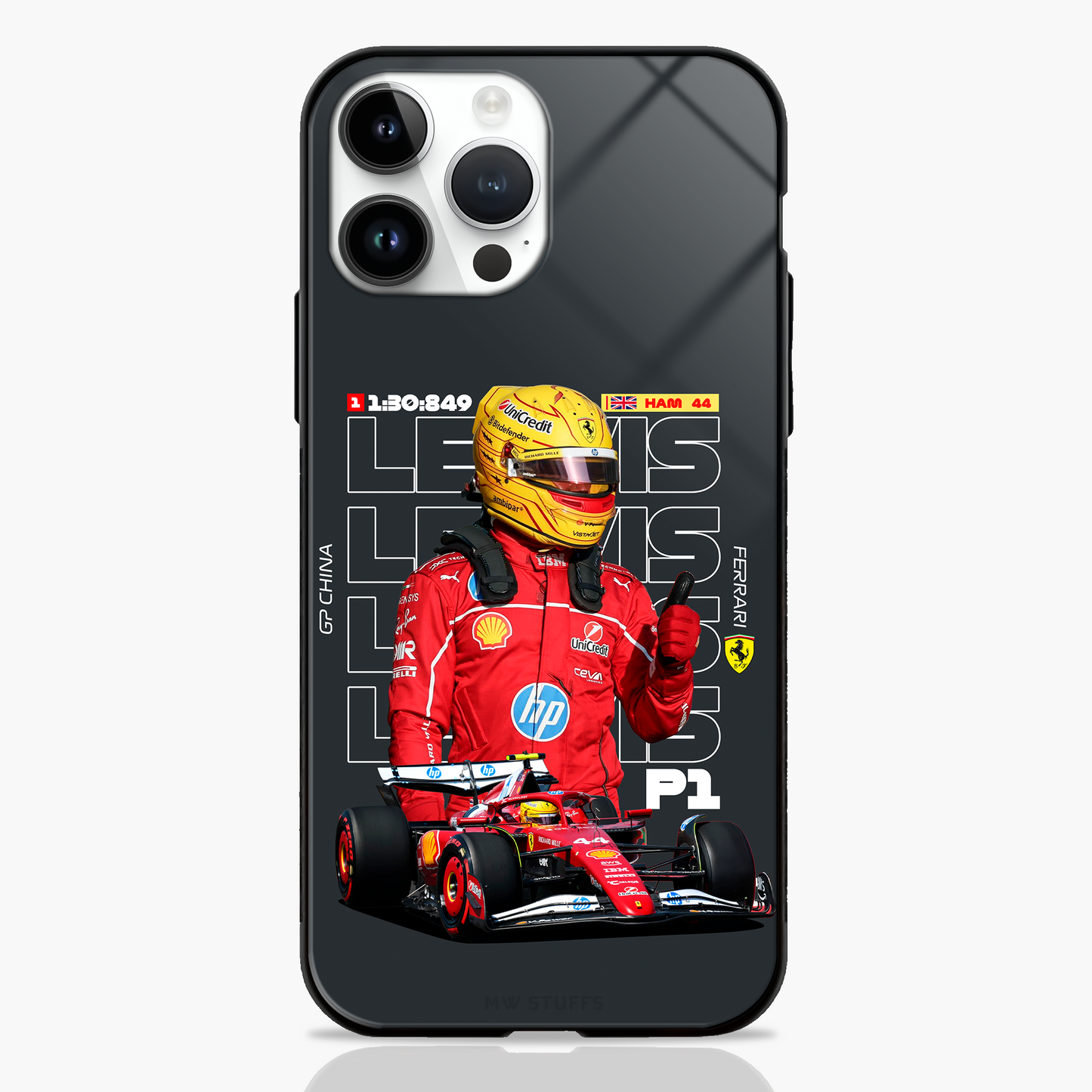 British Blaze Ferrari Finish Line Glass Case