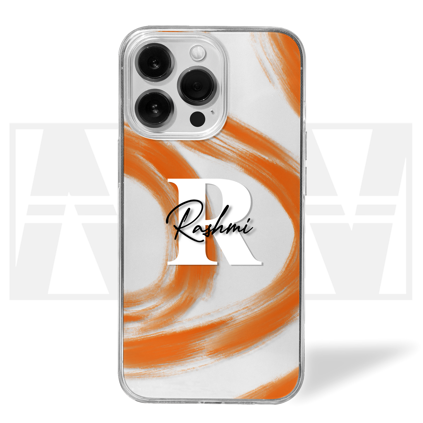 Signature Swirl Custom Name Clear Silicone Case