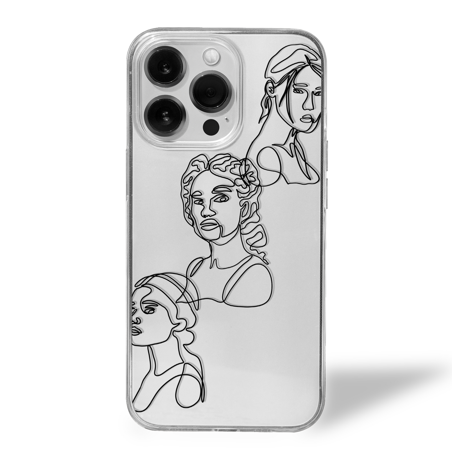 Minimalist Line Art Clear Silicone Case