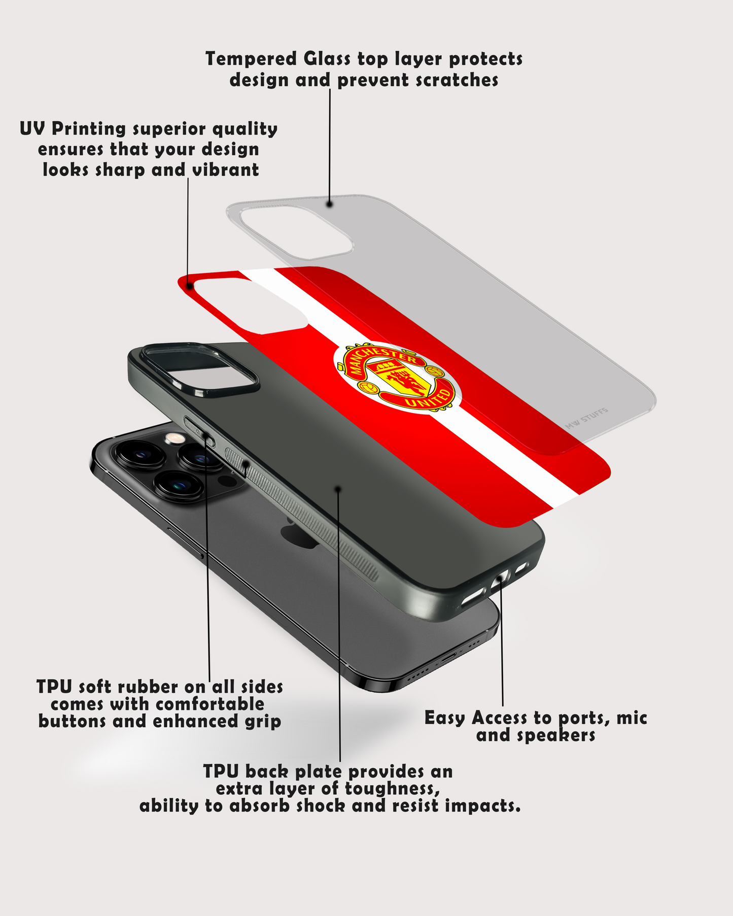Manchester United F.C Glass Case - - MW Stuffs -