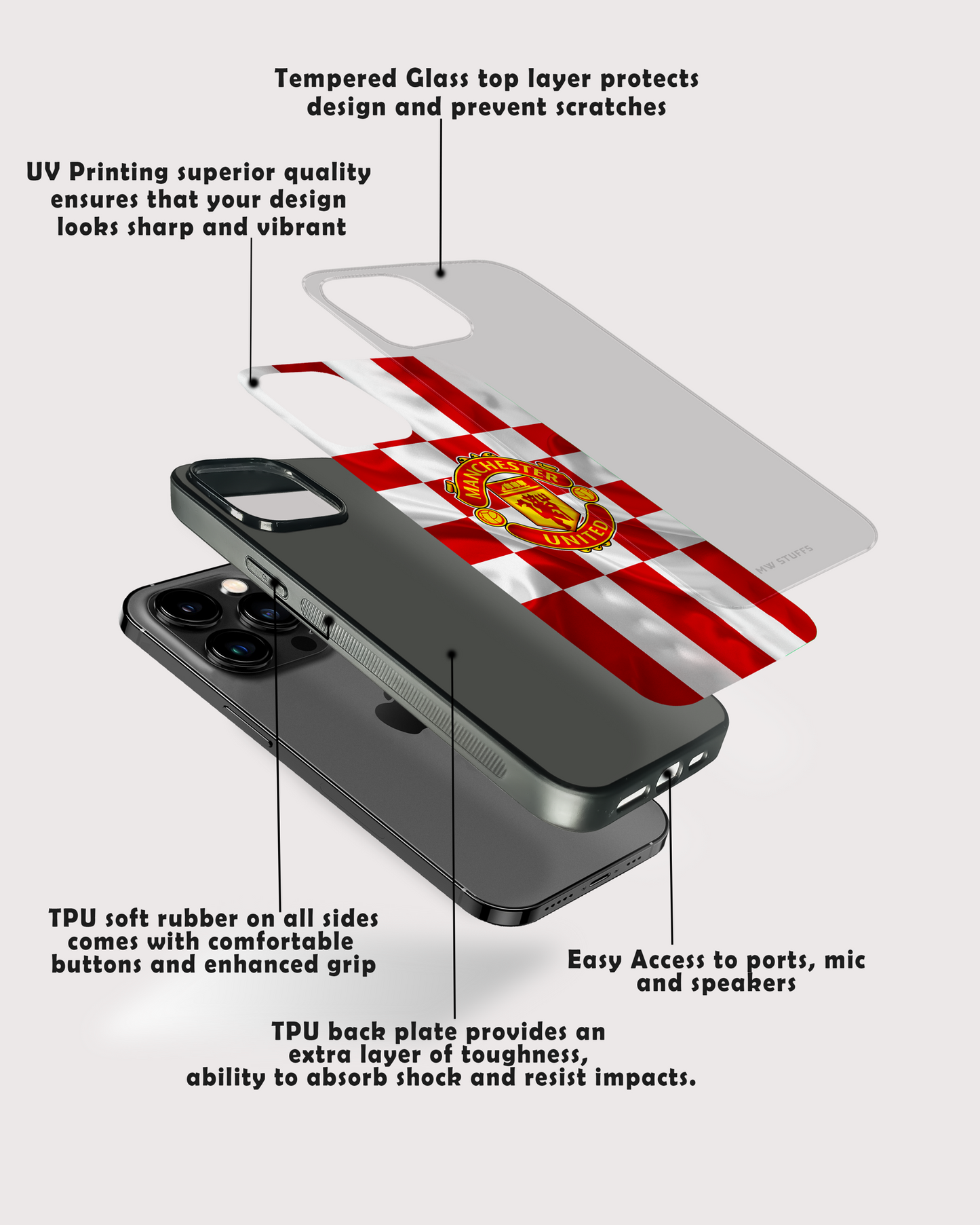 Manchester United F.C Glass Case - - MW Stuffs -