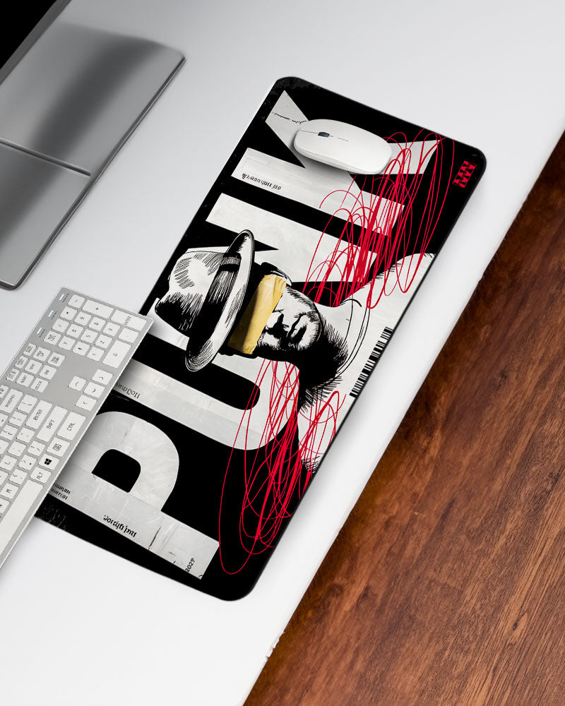 Masked Rebellion Punked in Yellow & Crimson Deskmat