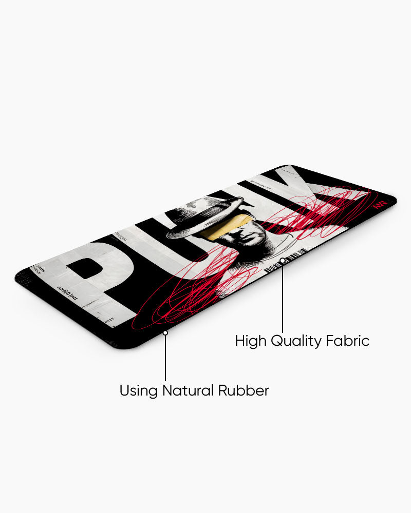 Masked Rebellion Punked in Yellow & Crimson Deskmat