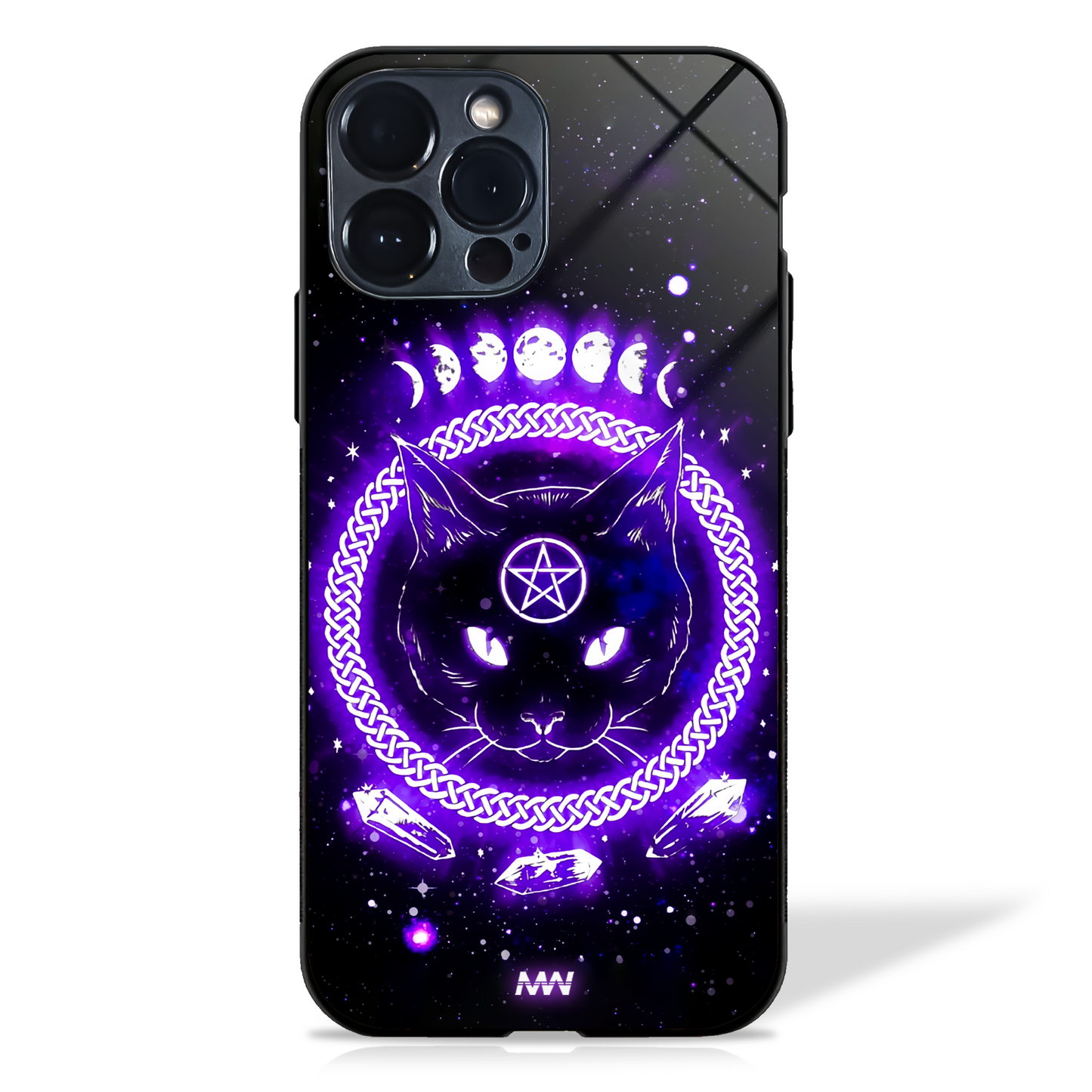 Meow Magic Starry Cat Premium Glass Case - - MW Stuffs -