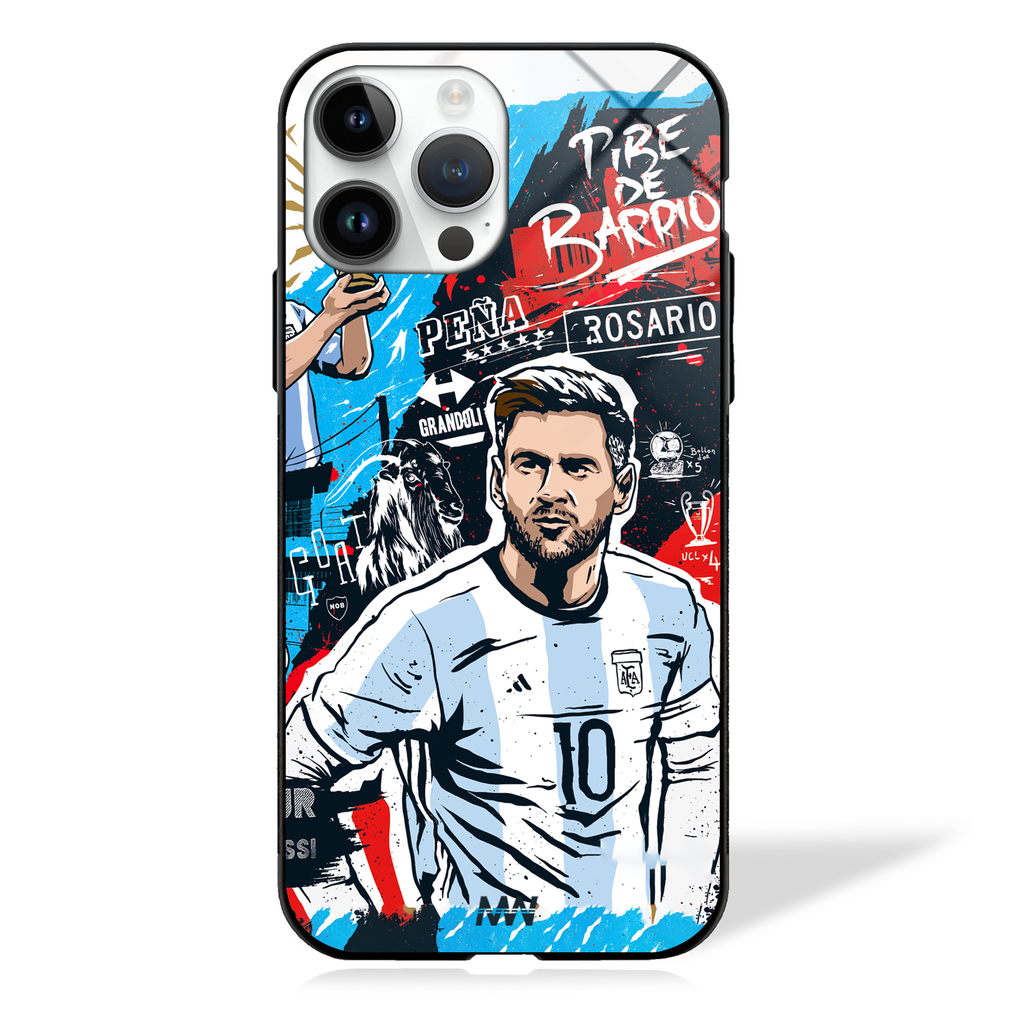 Messi Poster Art Glass Case - - MW Stuffs -
