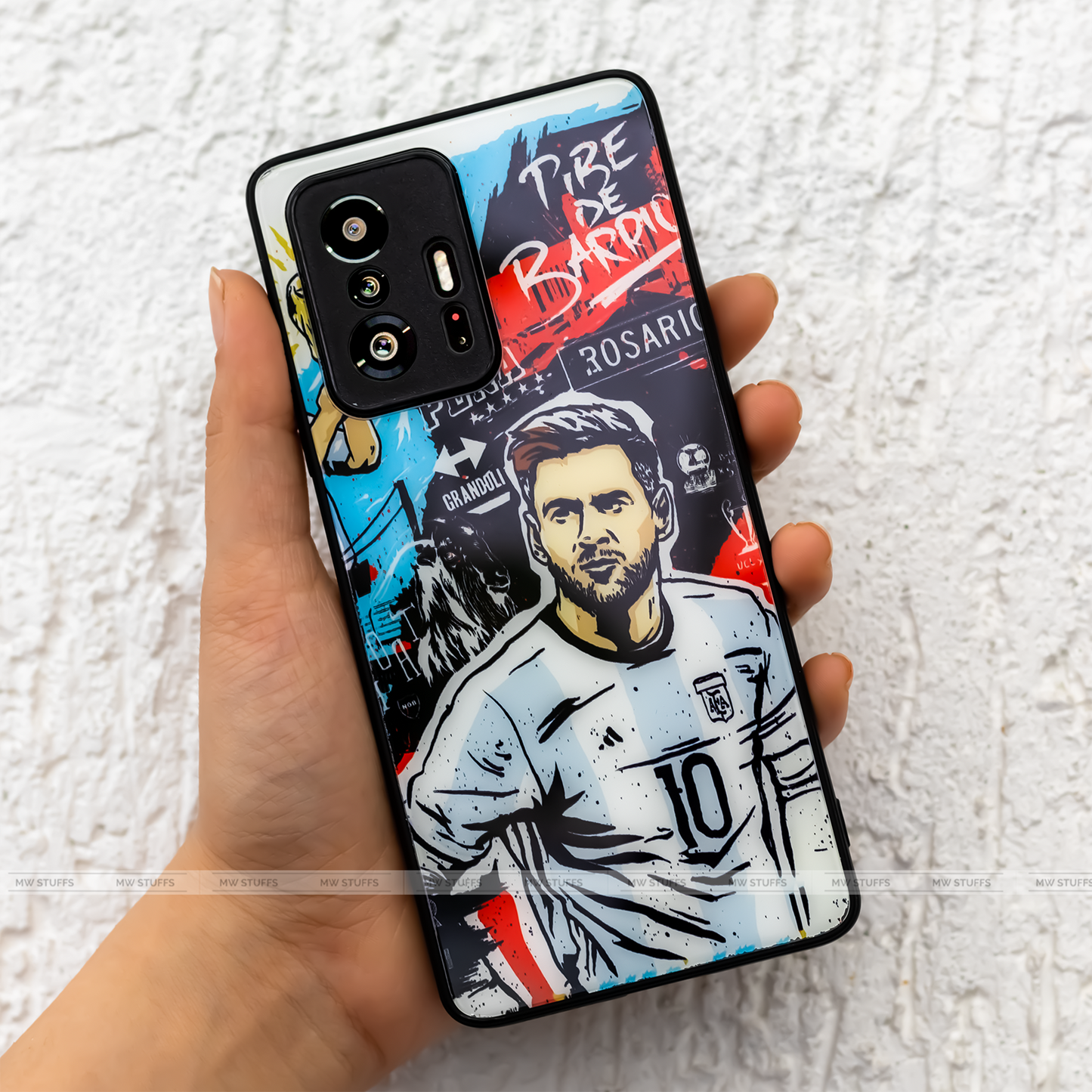 Messi Poster Art Glass Case - - MW Stuffs -