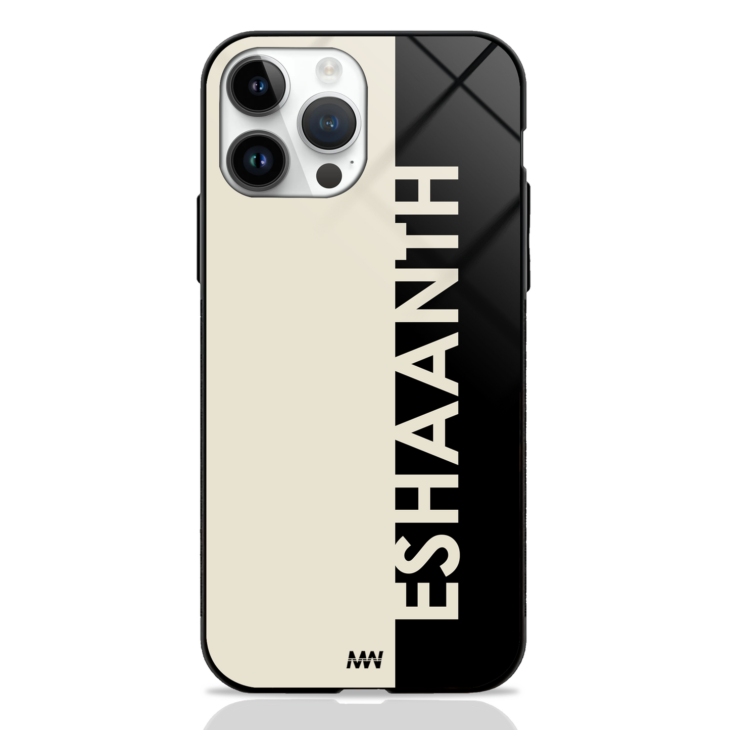 Metro Sleek Custom Name GLASS CASE - - MW Stuffs -
