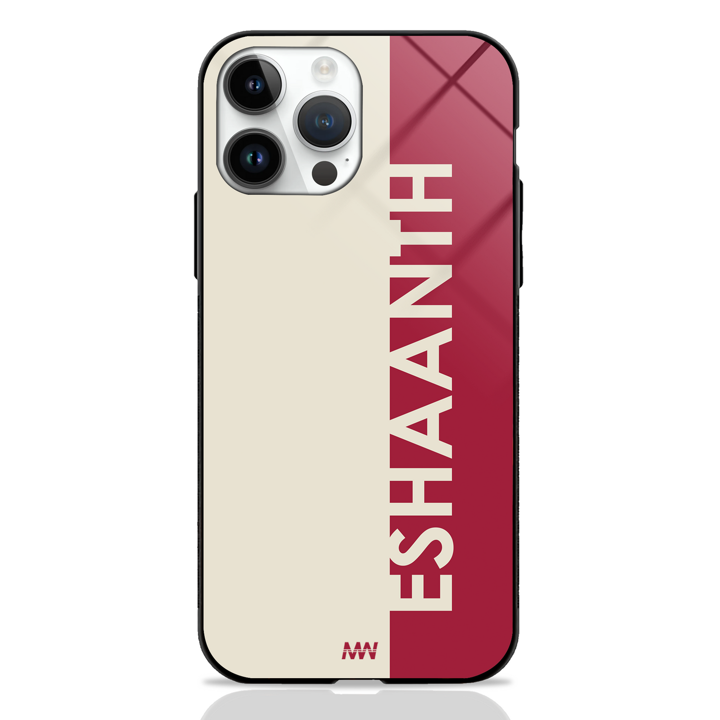 Metro Sleek Custom Name GLASS CASE - - MW Stuffs -