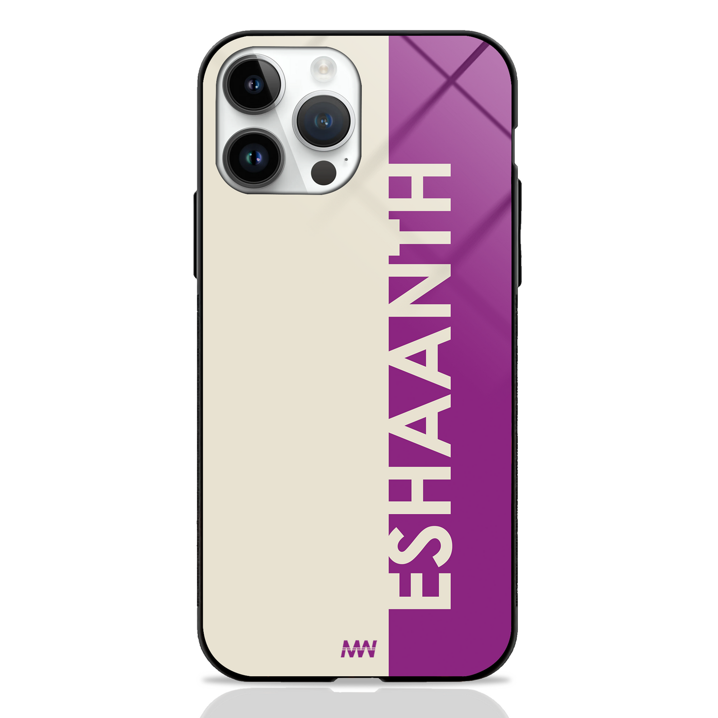 Metro Sleek Custom Name GLASS CASE - - MW Stuffs -