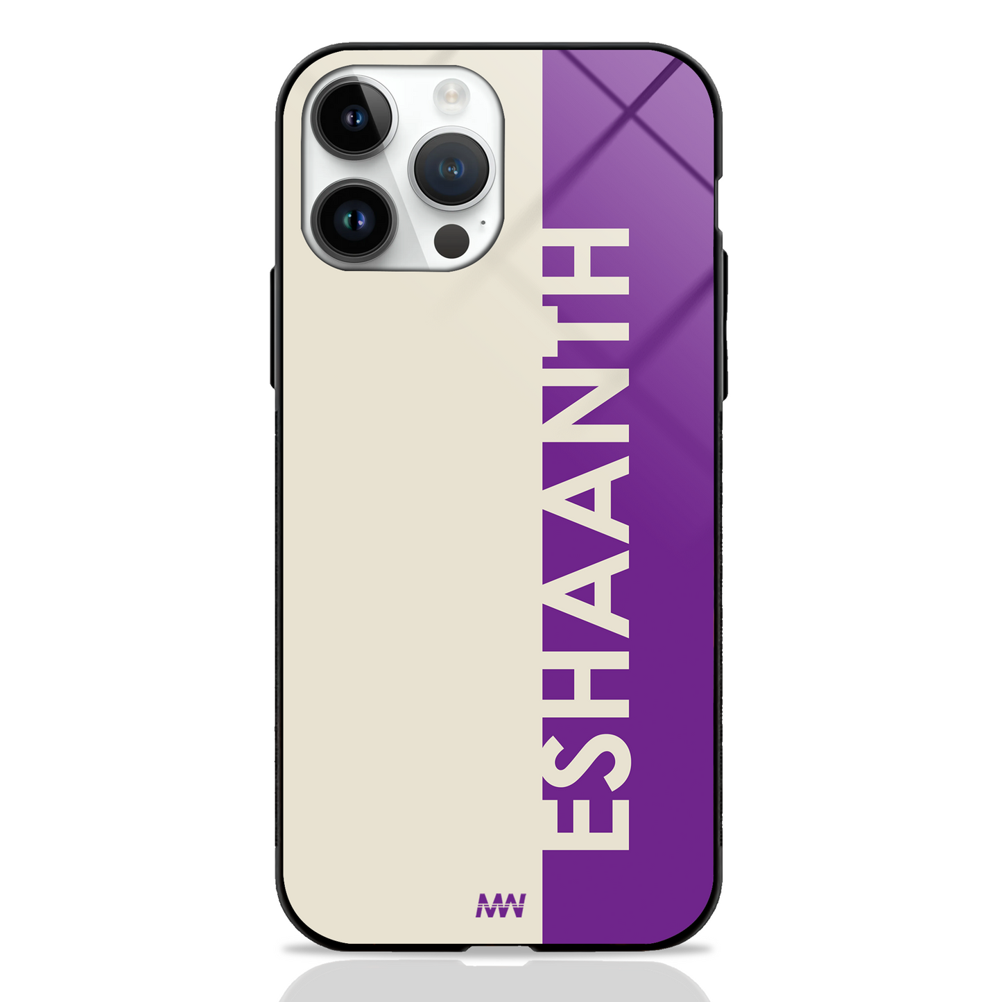 Metro Sleek Custom Name GLASS CASE - - MW Stuffs -