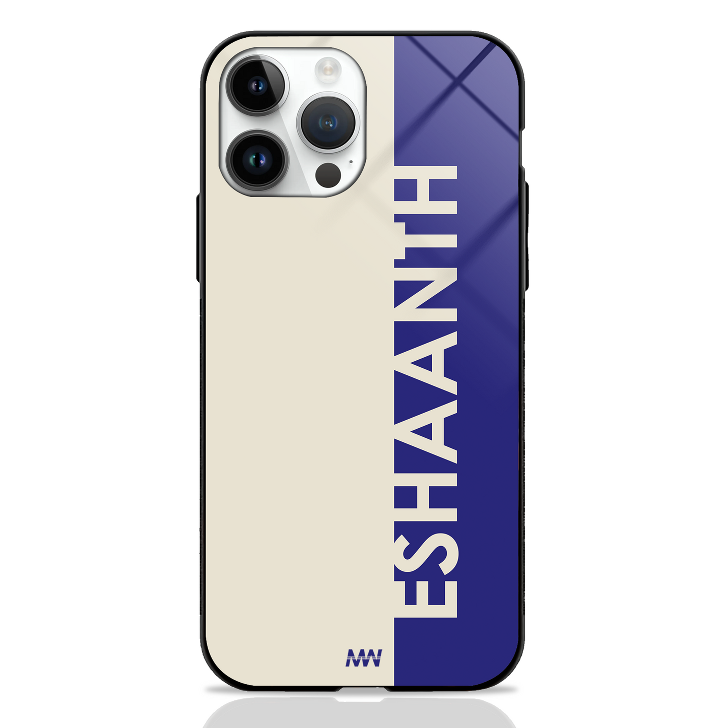 Metro Sleek Custom Name GLASS CASE - - MW Stuffs -