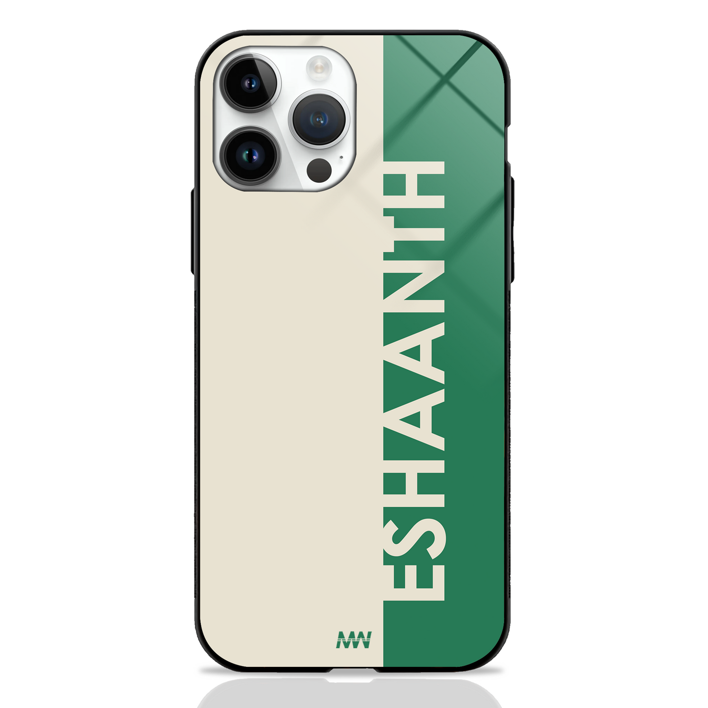 Metro Sleek Custom Name GLASS CASE - - MW Stuffs -