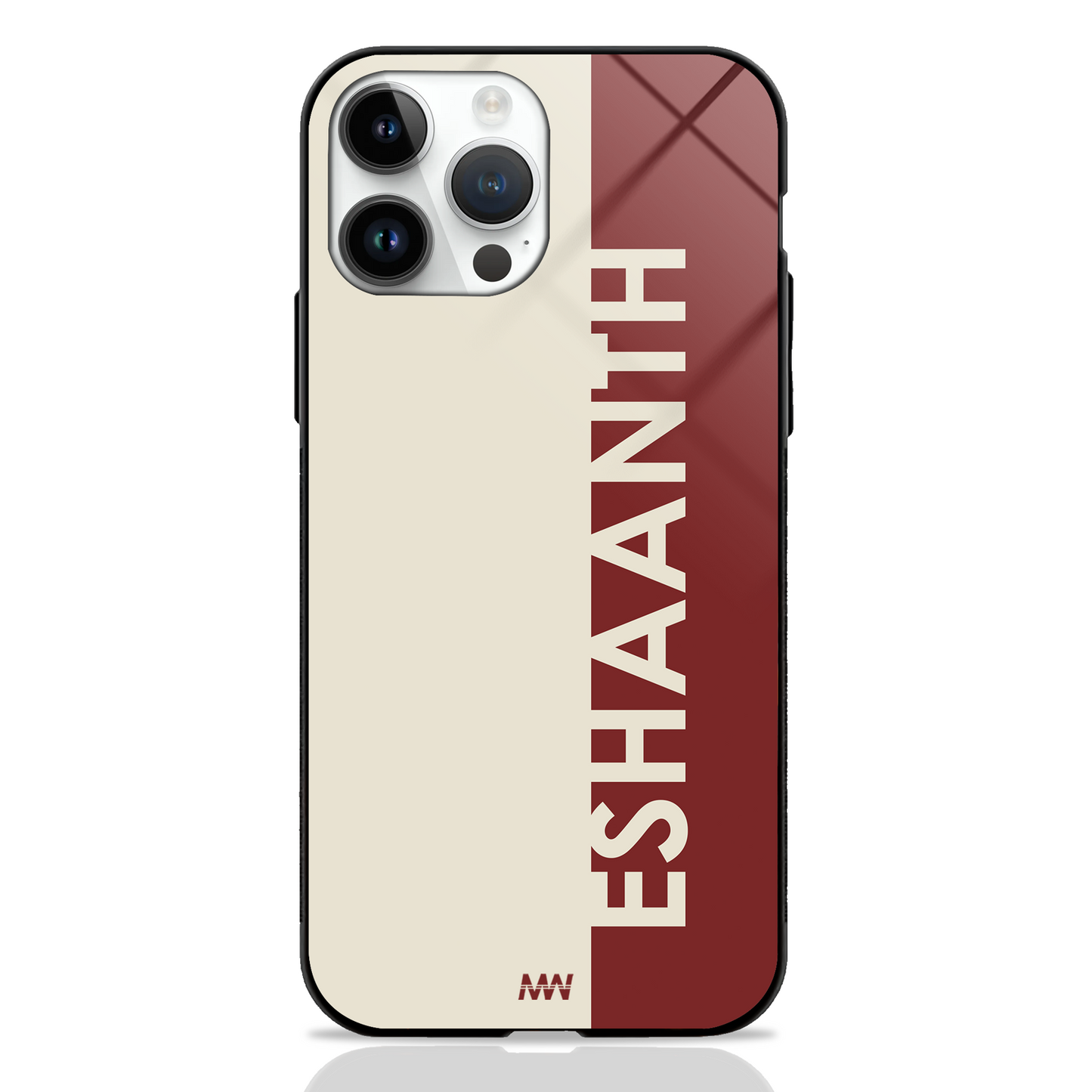 Metro Sleek Custom Name GLASS CASE - - MW Stuffs -