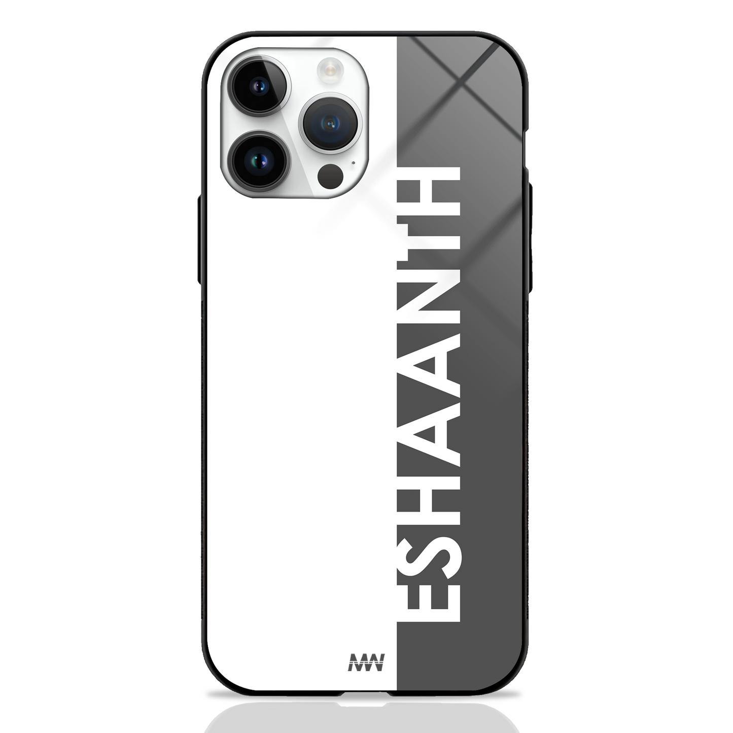 Metro Sleek Custom Name GLASS CASE - - MW Stuffs -