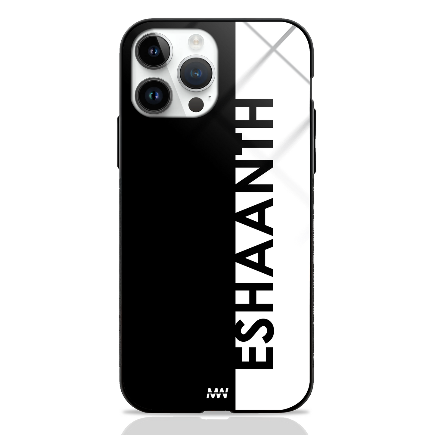 Metro Sleek Custom Name GLASS CASE - - MW Stuffs -