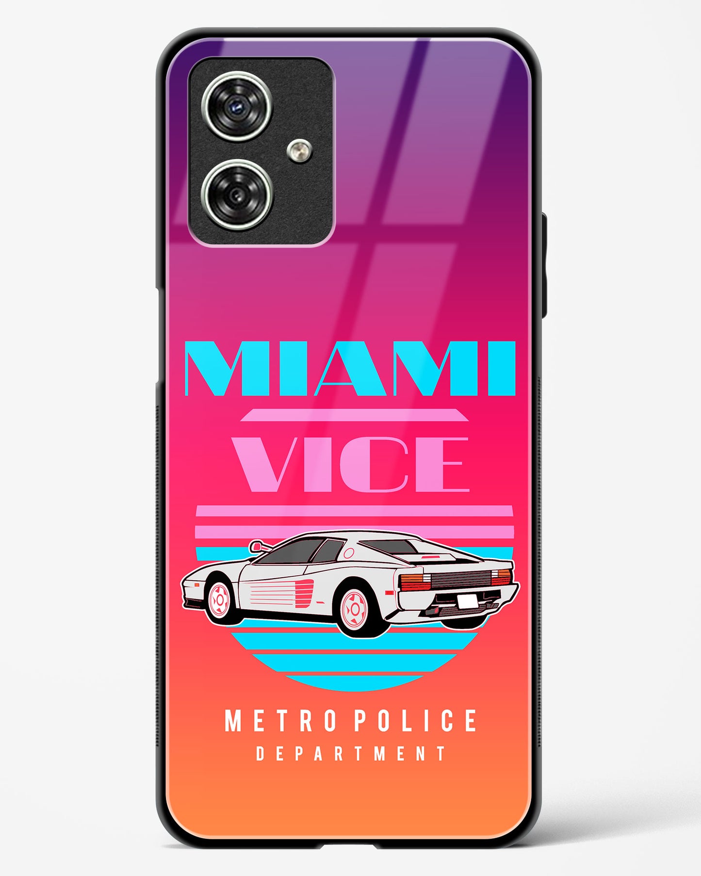 Miami Vice Retro Glass Phone Case-Moto G54 5G