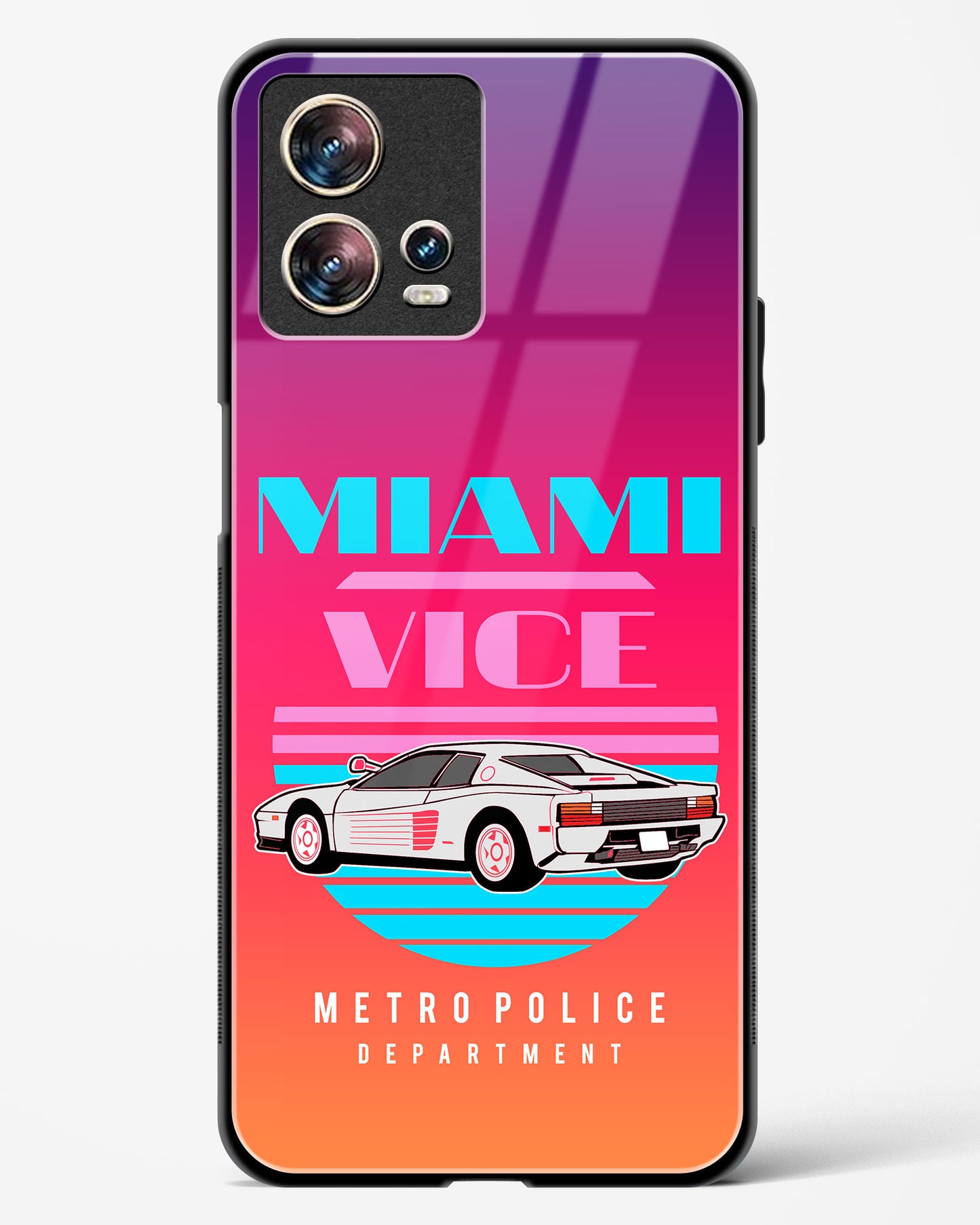 Miami Vice Retro Glass Phone Case-Motorola Edge 30 Fusion