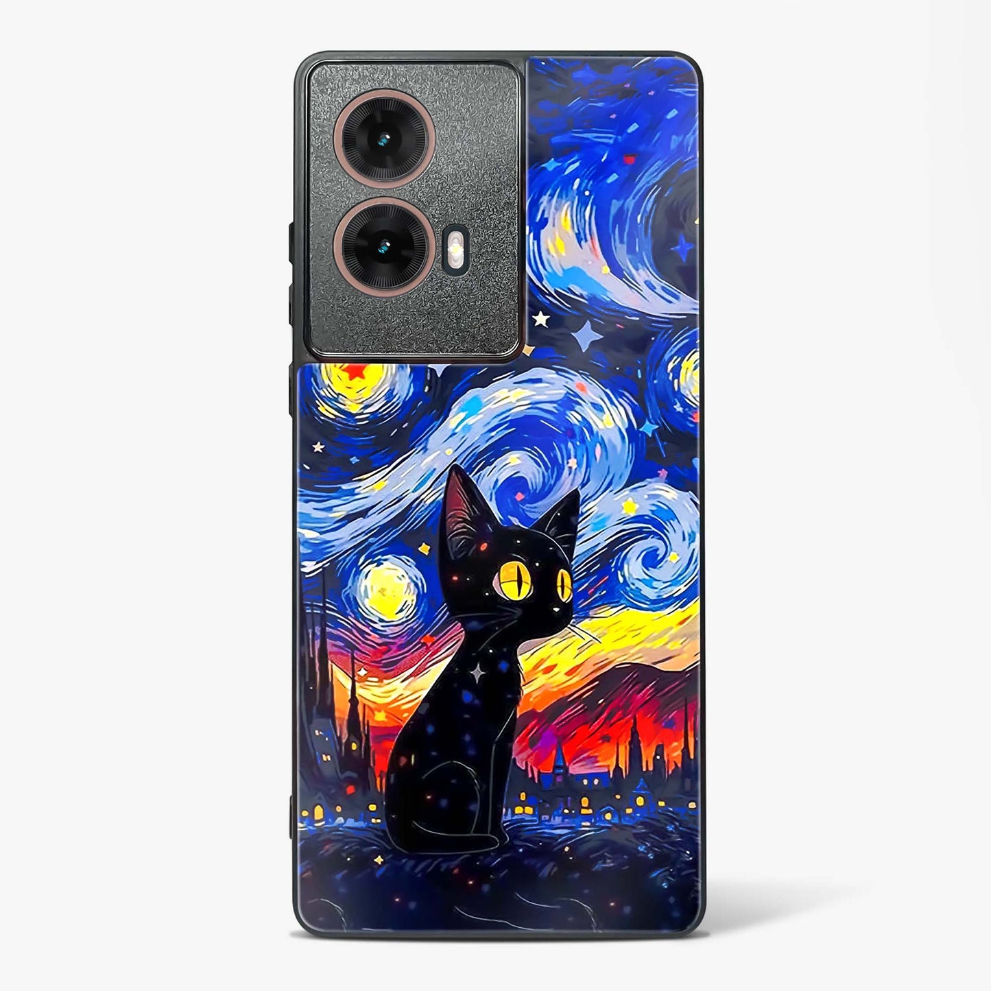 Midnight Meow Glass Phone Case-Moto G85 5G