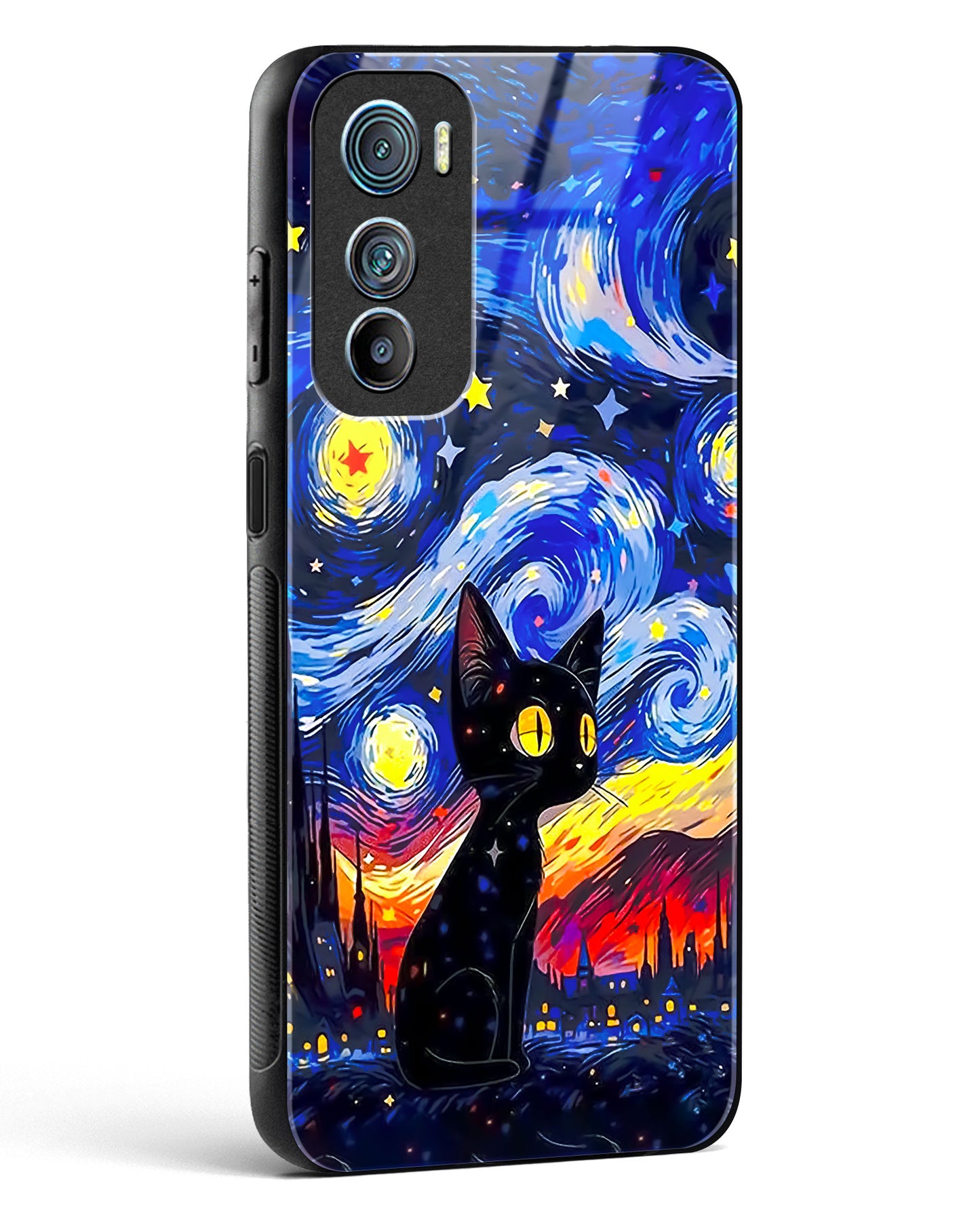 Midnight Meow Glass Phone Case-Motorola Edge 30