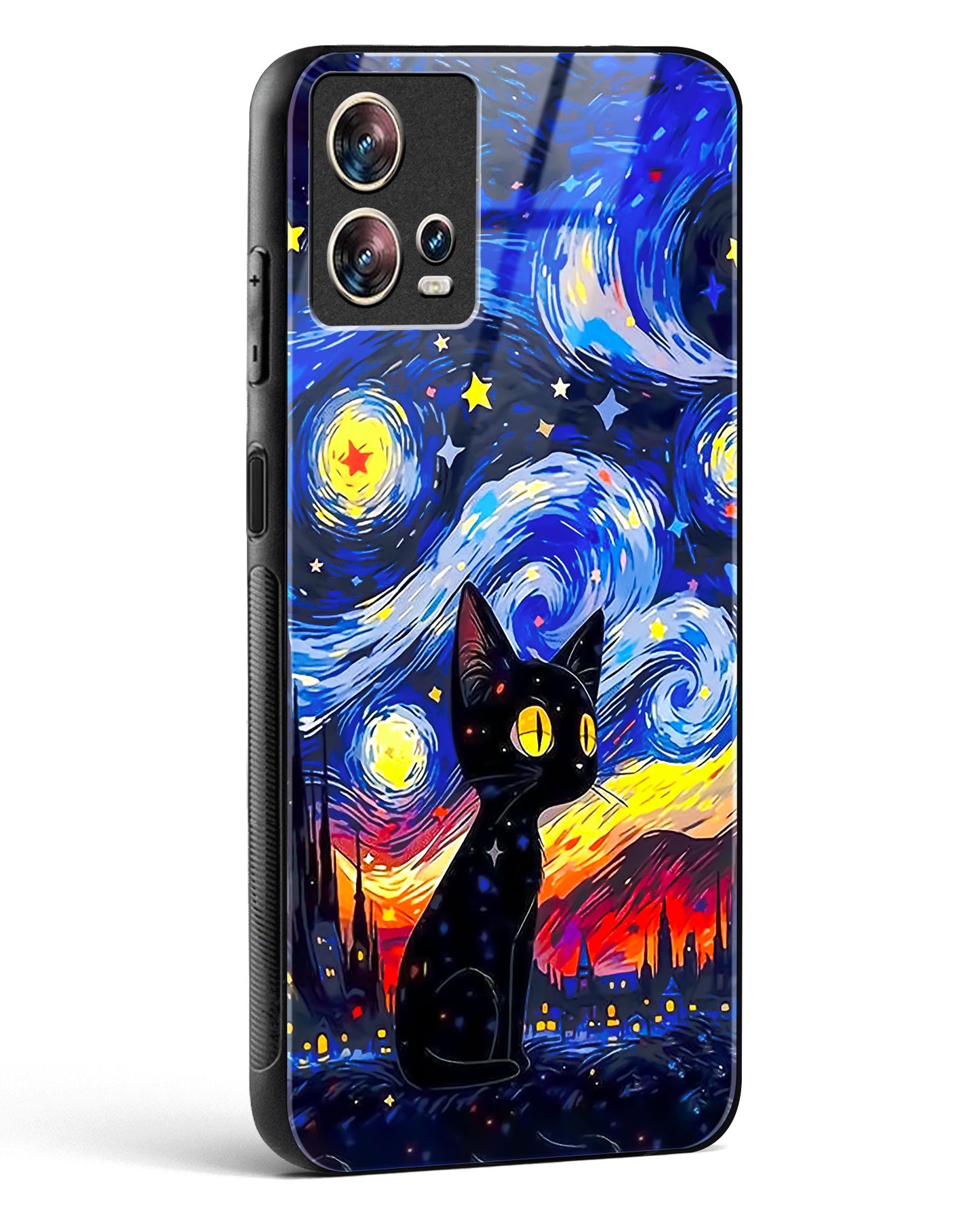 Midnight Meow Glass Phone Case-Motorola Edge 30 Fusion