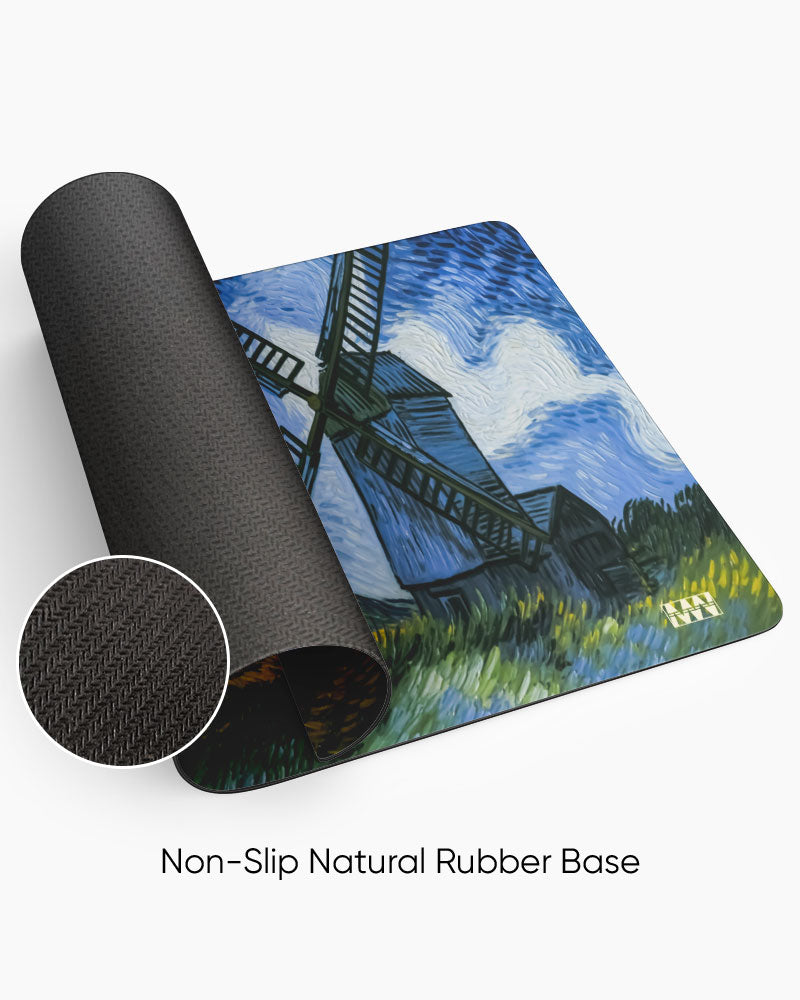 Midnight Windmill Van Gogh's Dreamscape Deskmat